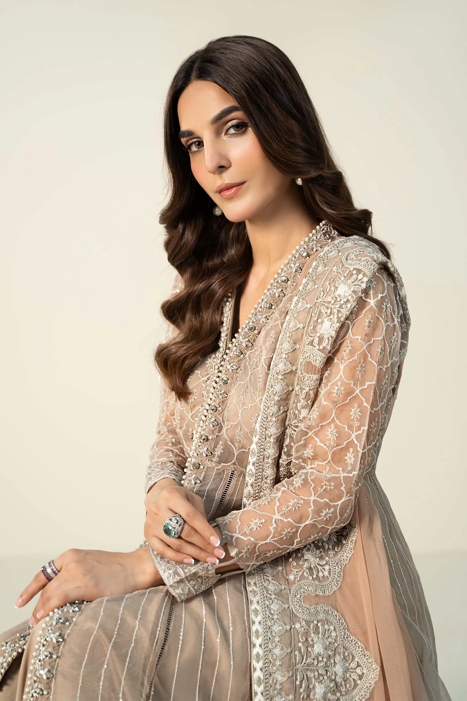 3 Piece Embroidered Organza Suit | SF-W24-70