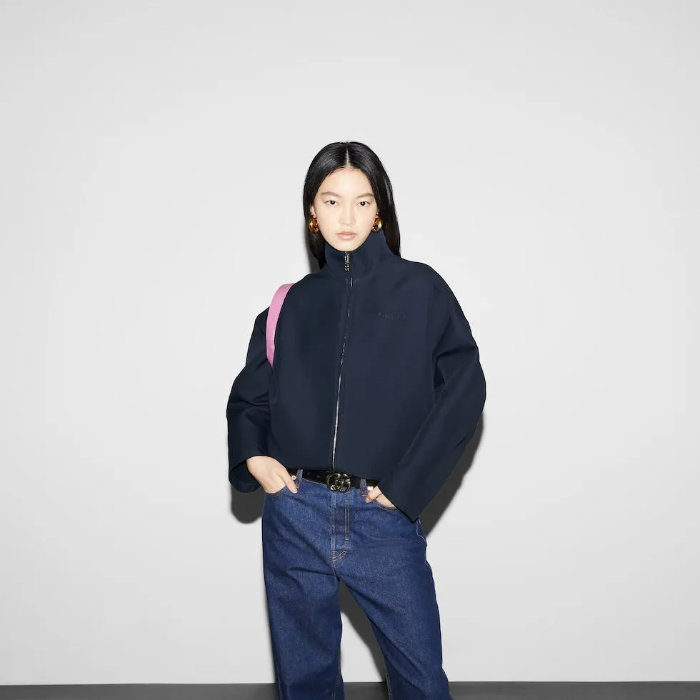 Acetate Gabardine bomber jacket