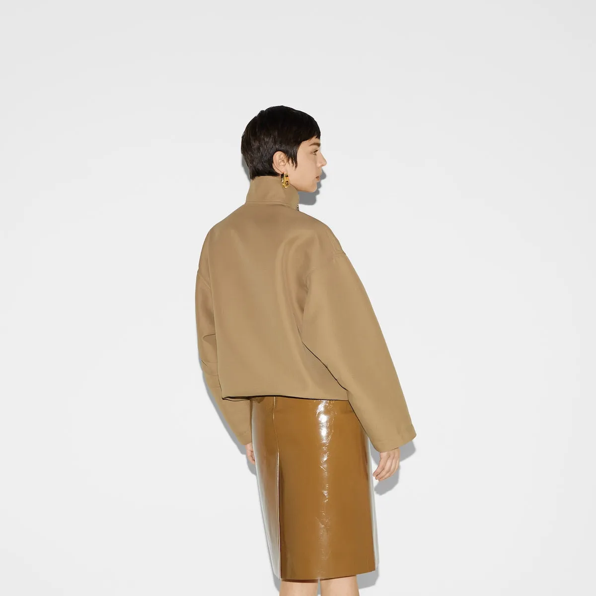 Acetate Gabardine bomber jacket