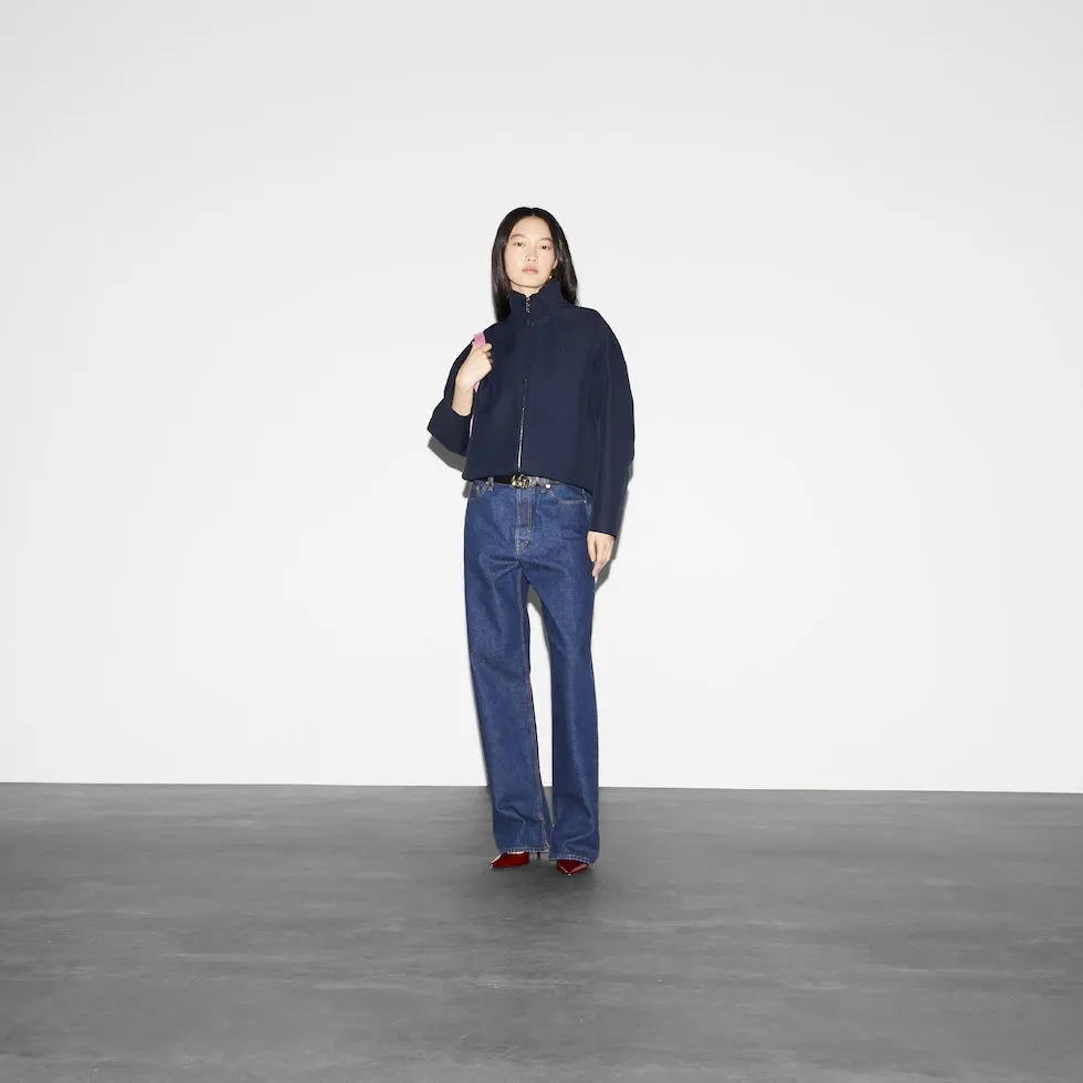 Acetate Gabardine bomber jacket