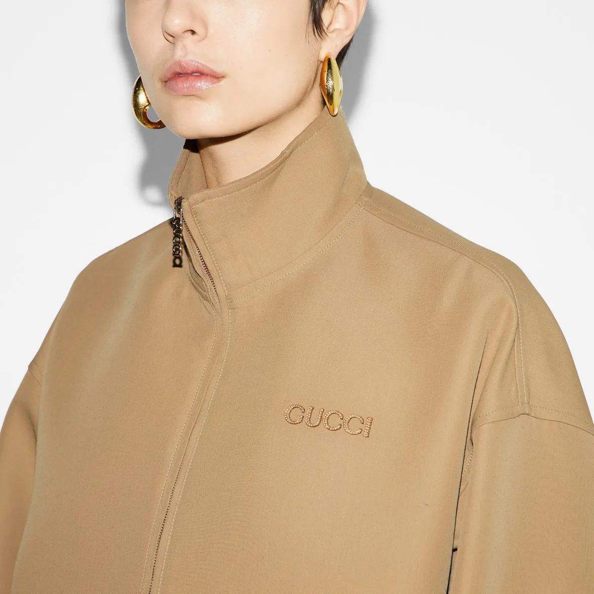 Acetate Gabardine bomber jacket
