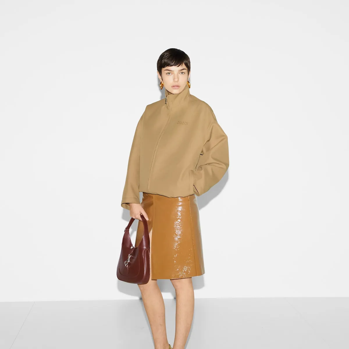 Acetate Gabardine bomber jacket