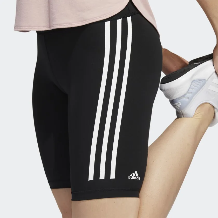 Adidas Optime Trainicons 3-Stripes Bike Short Leggins - Womens - Black