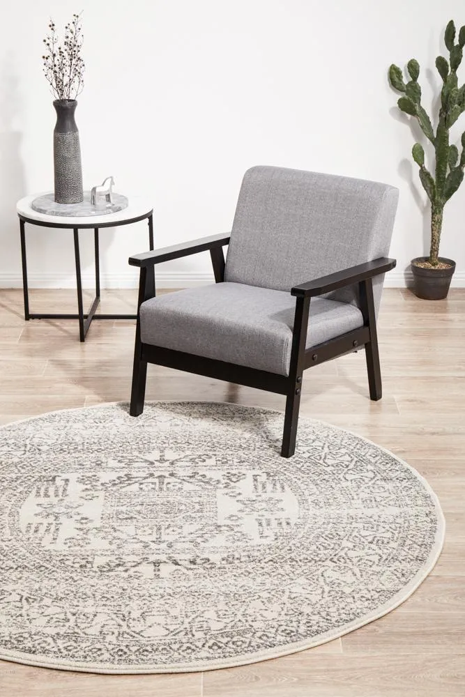 Apadana  Jasper  Silver Round Rug