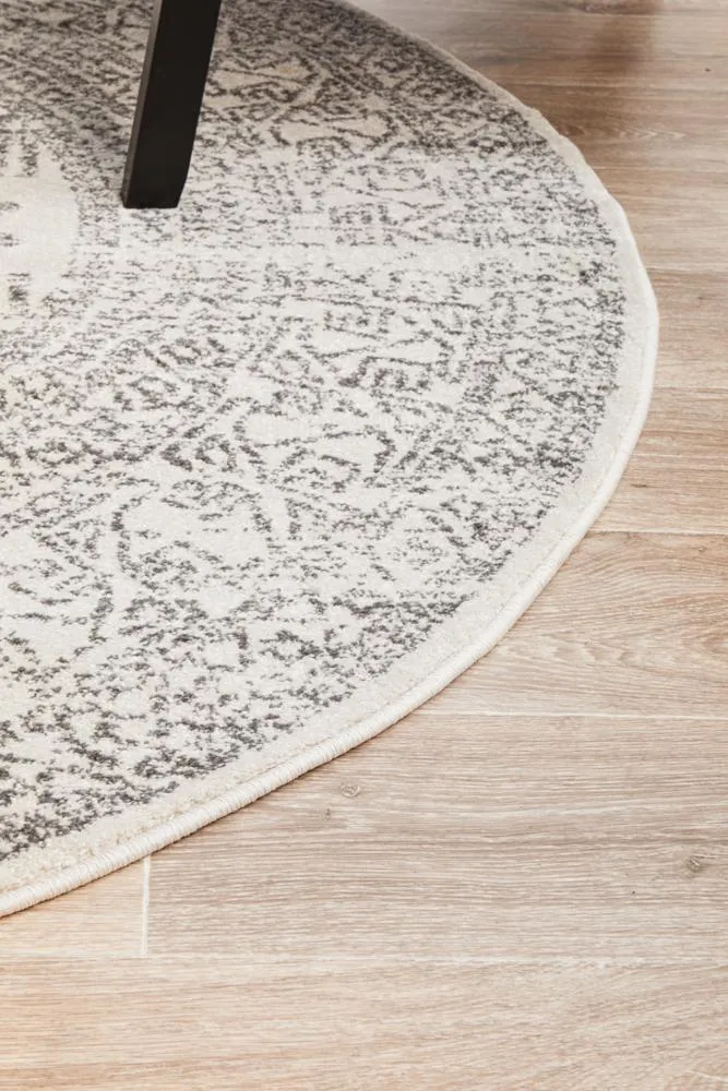 Apadana  Jasper  Silver Round Rug