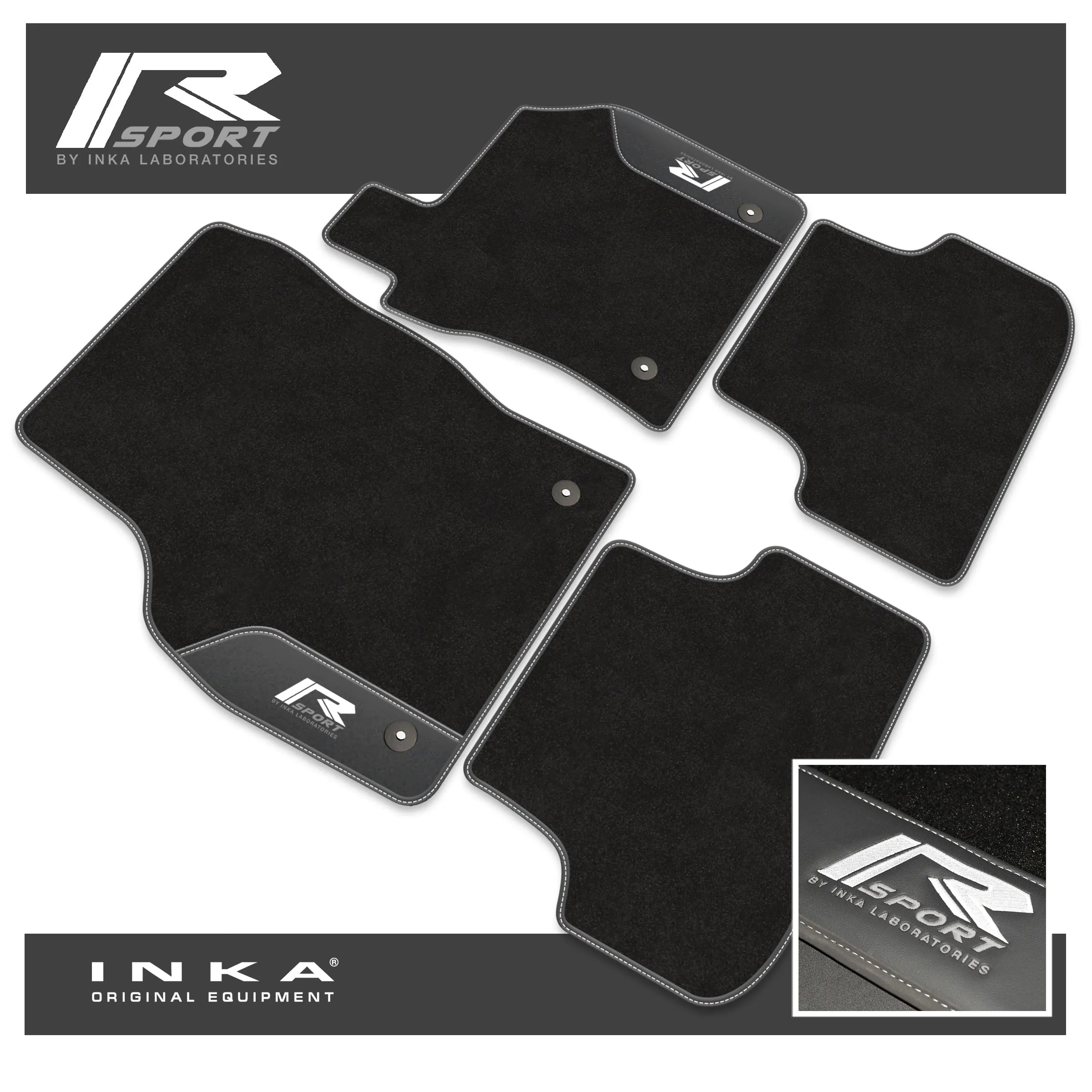 Audi A3 Tailored Car Mats (Front & Rear Set) with Premium Carpet & OEM Leatherette Fits MY 2020 Onwards