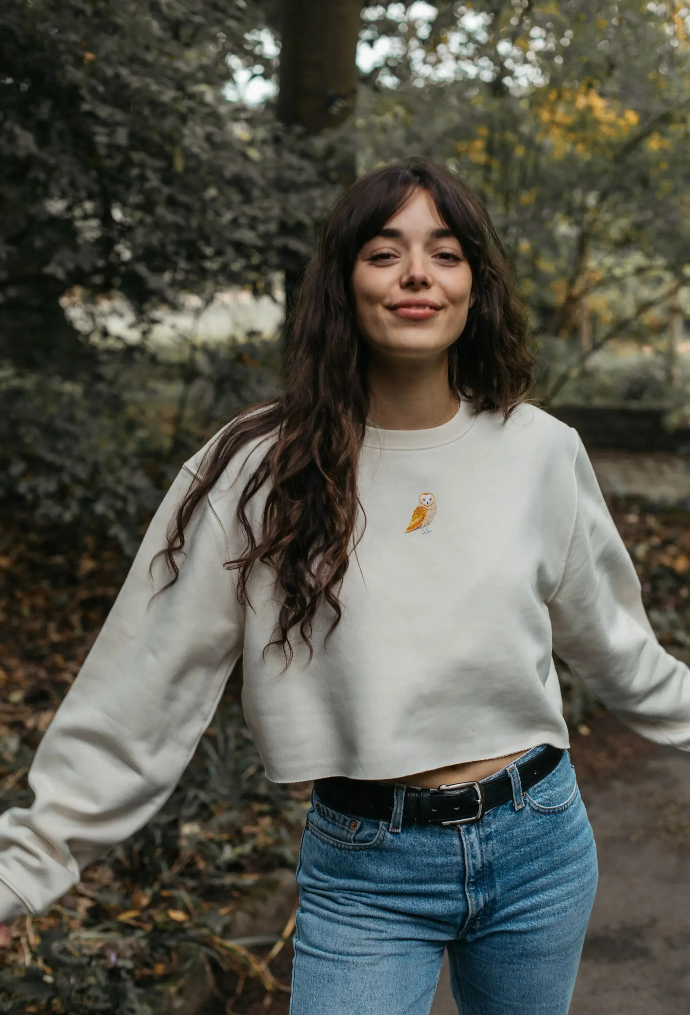 barn owl unisex cropped sweatshirt