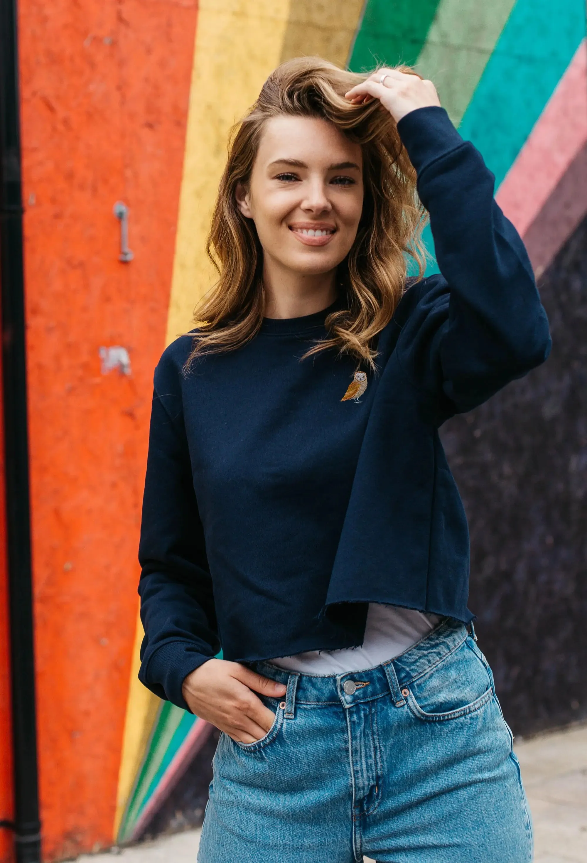 barn owl unisex cropped sweatshirt