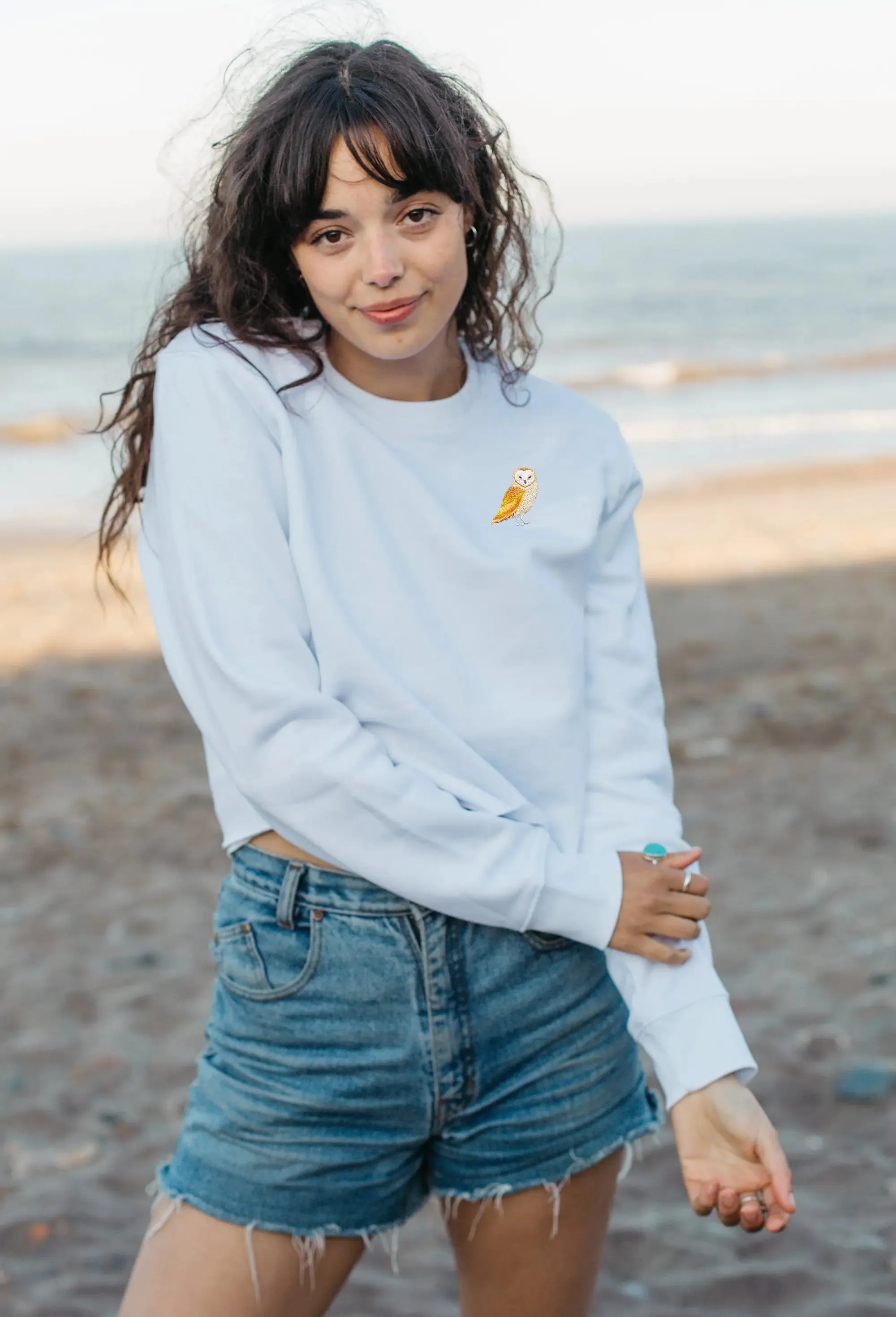 barn owl unisex cropped sweatshirt