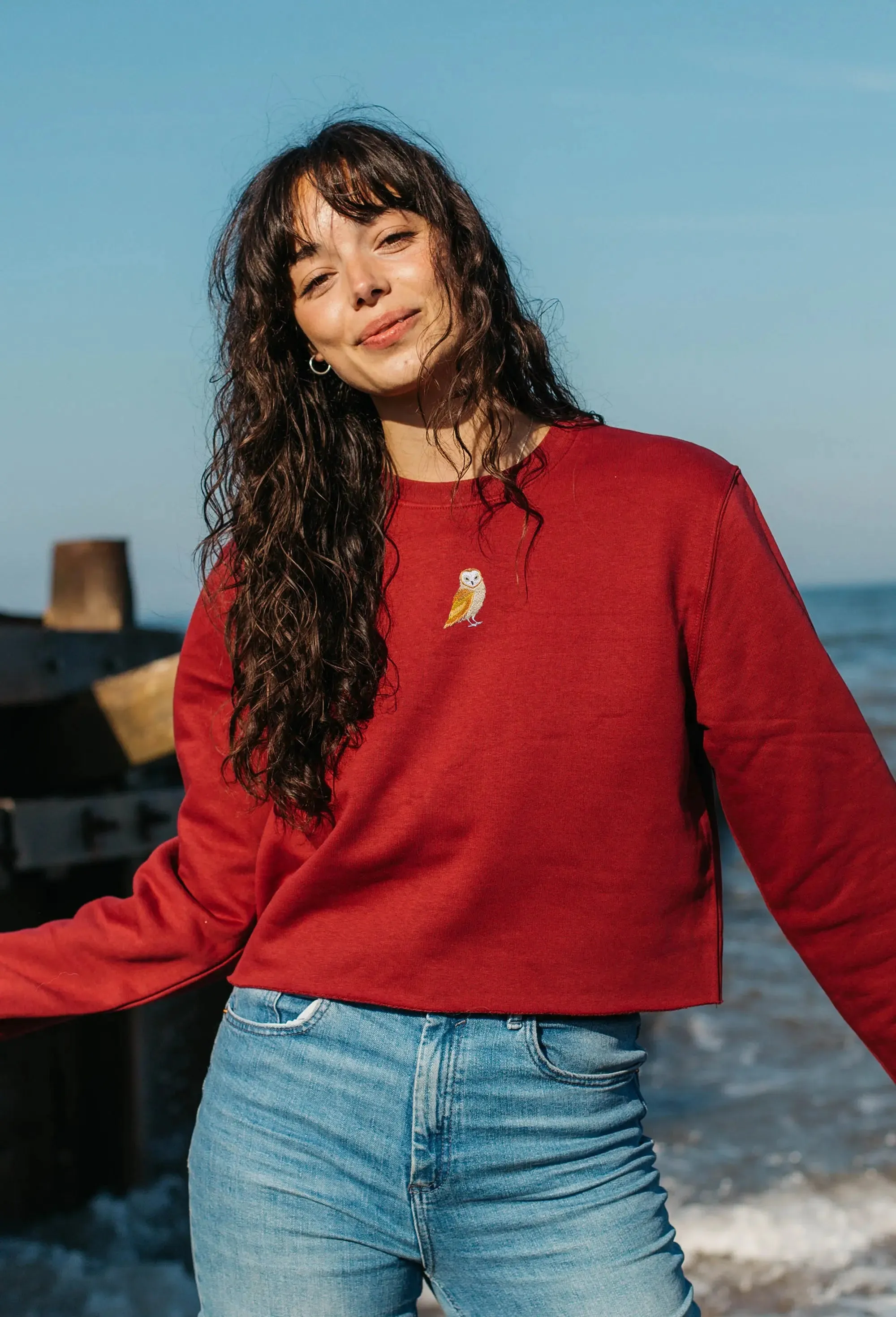 barn owl unisex cropped sweatshirt