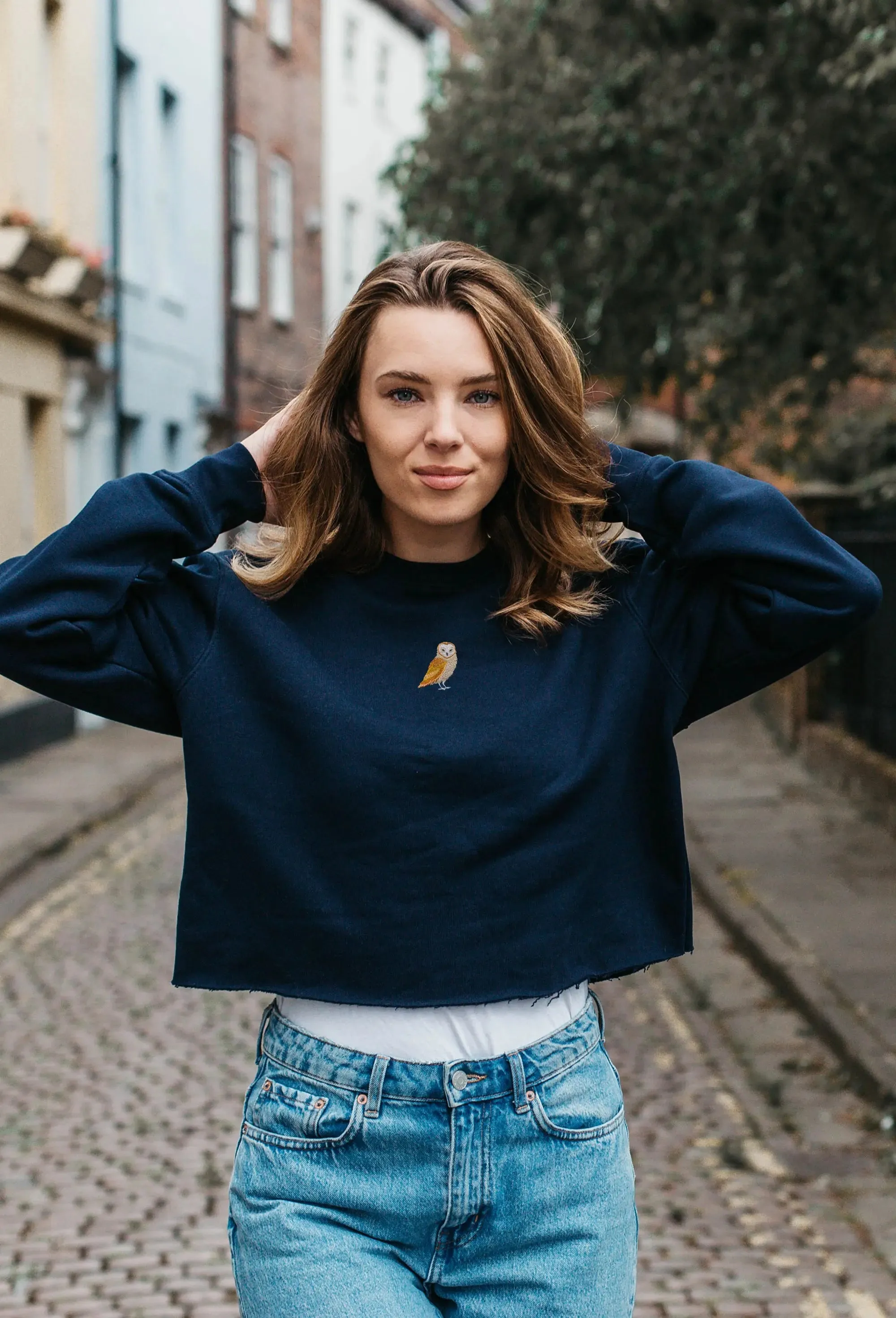 barn owl unisex cropped sweatshirt