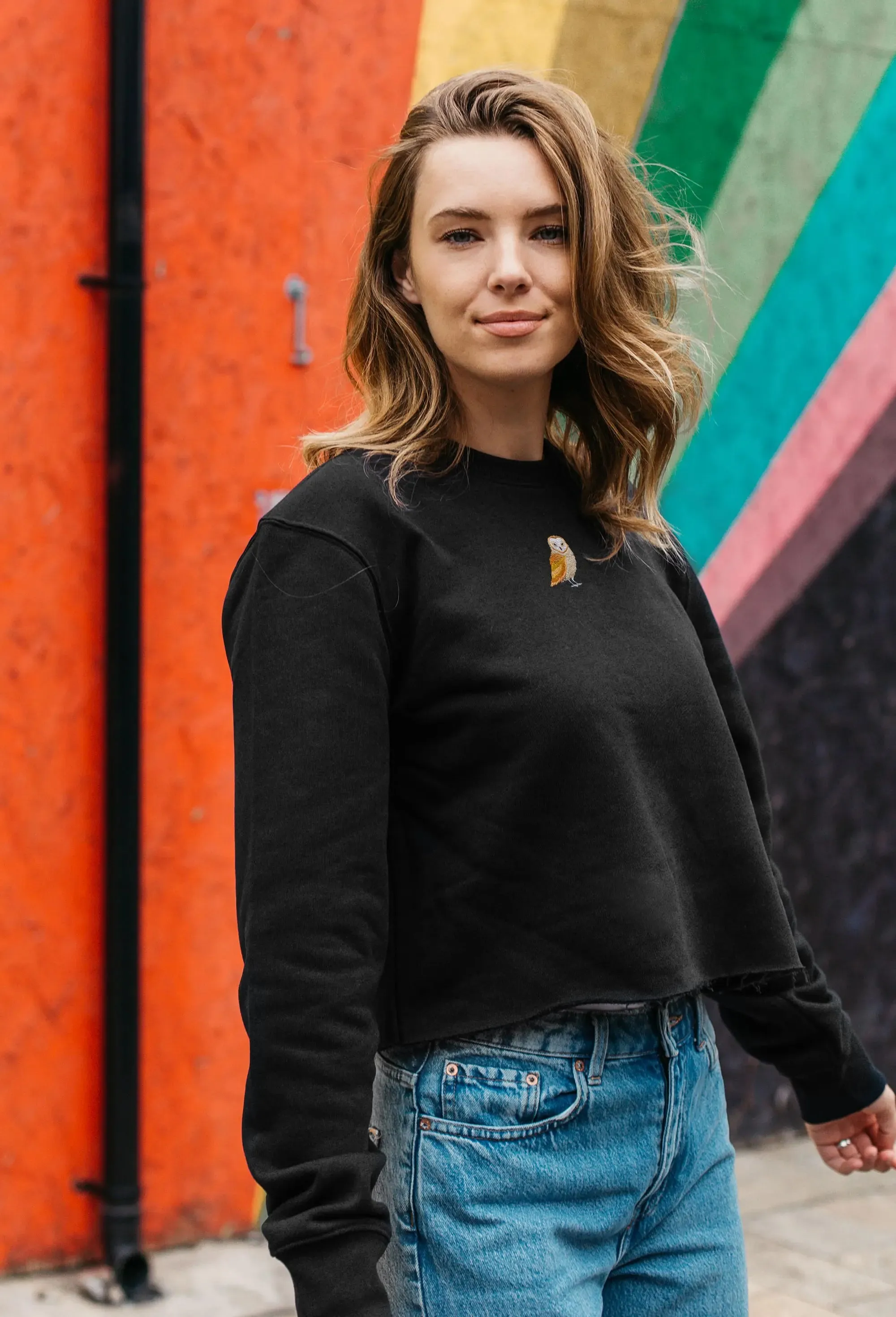 barn owl unisex cropped sweatshirt