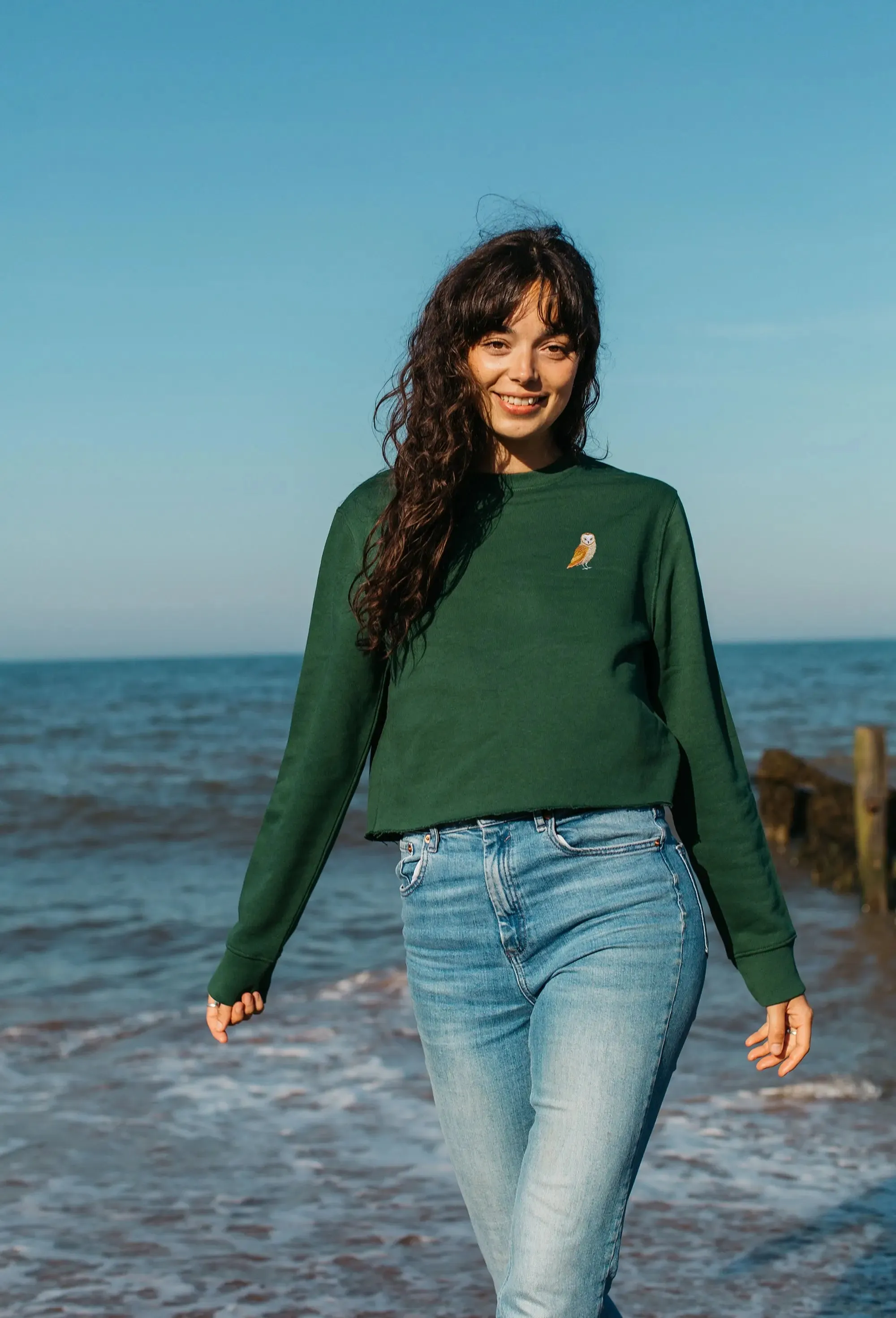 barn owl unisex cropped sweatshirt