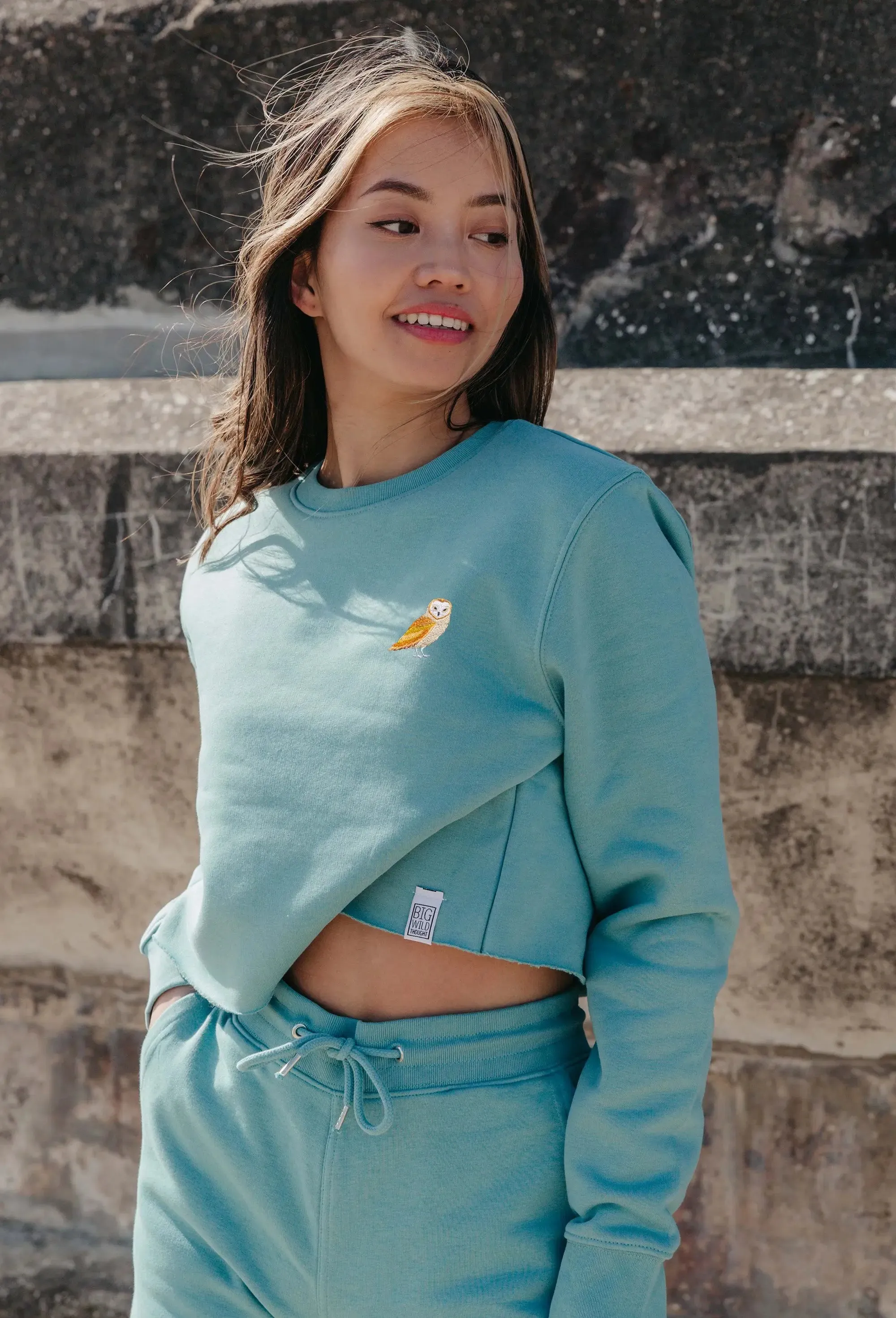 barn owl unisex cropped sweatshirt