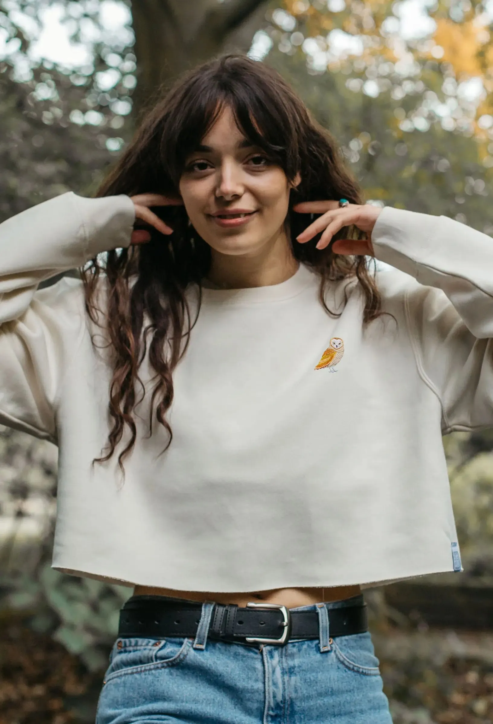 barn owl unisex cropped sweatshirt
