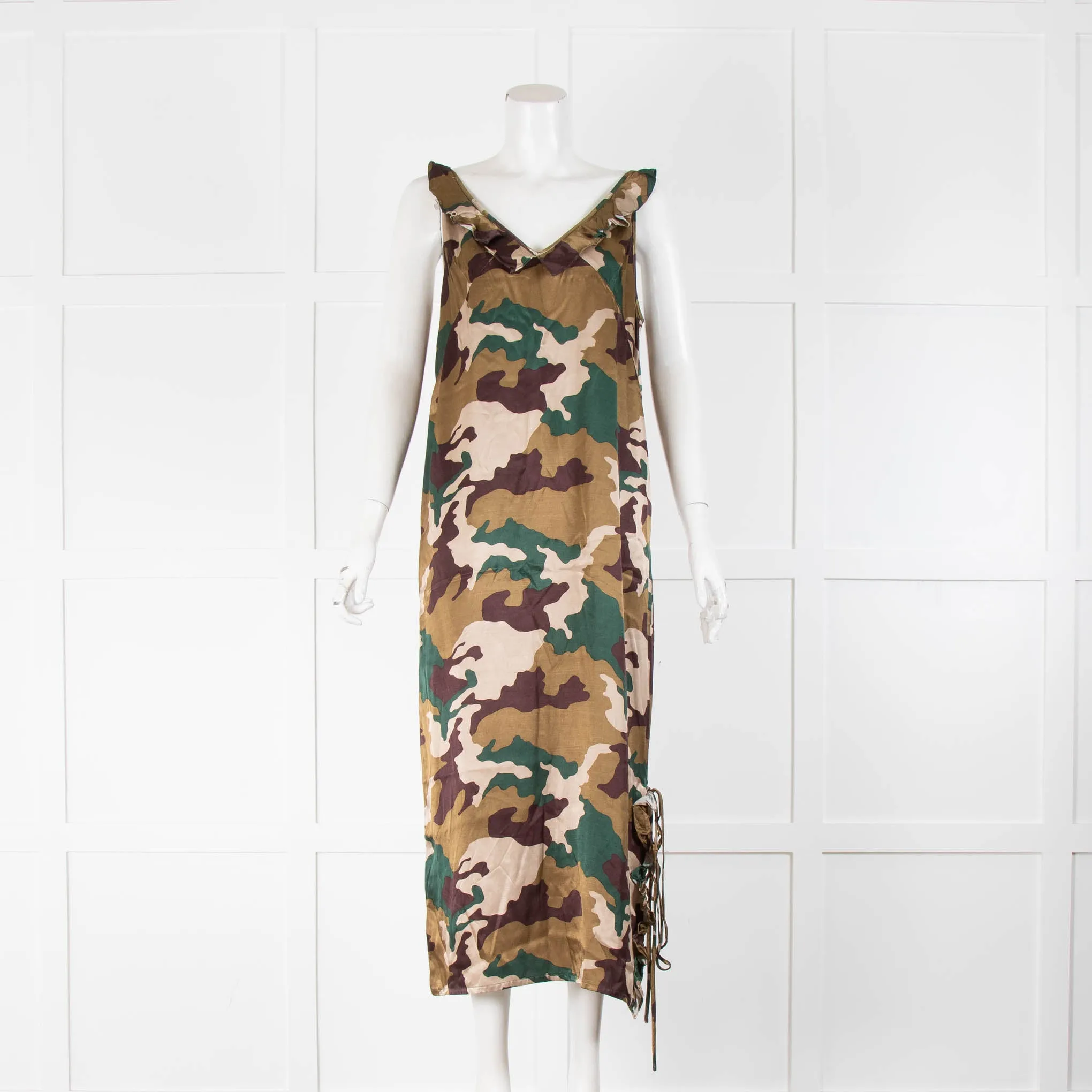 Baum und Pferdgarten Camo Frill Trim Midi Dress