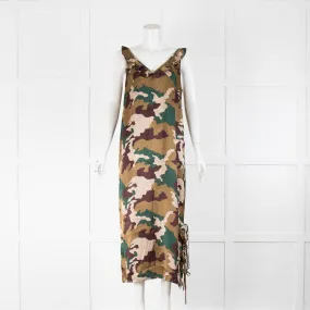 Baum und Pferdgarten Camo Frill Trim Midi Dress