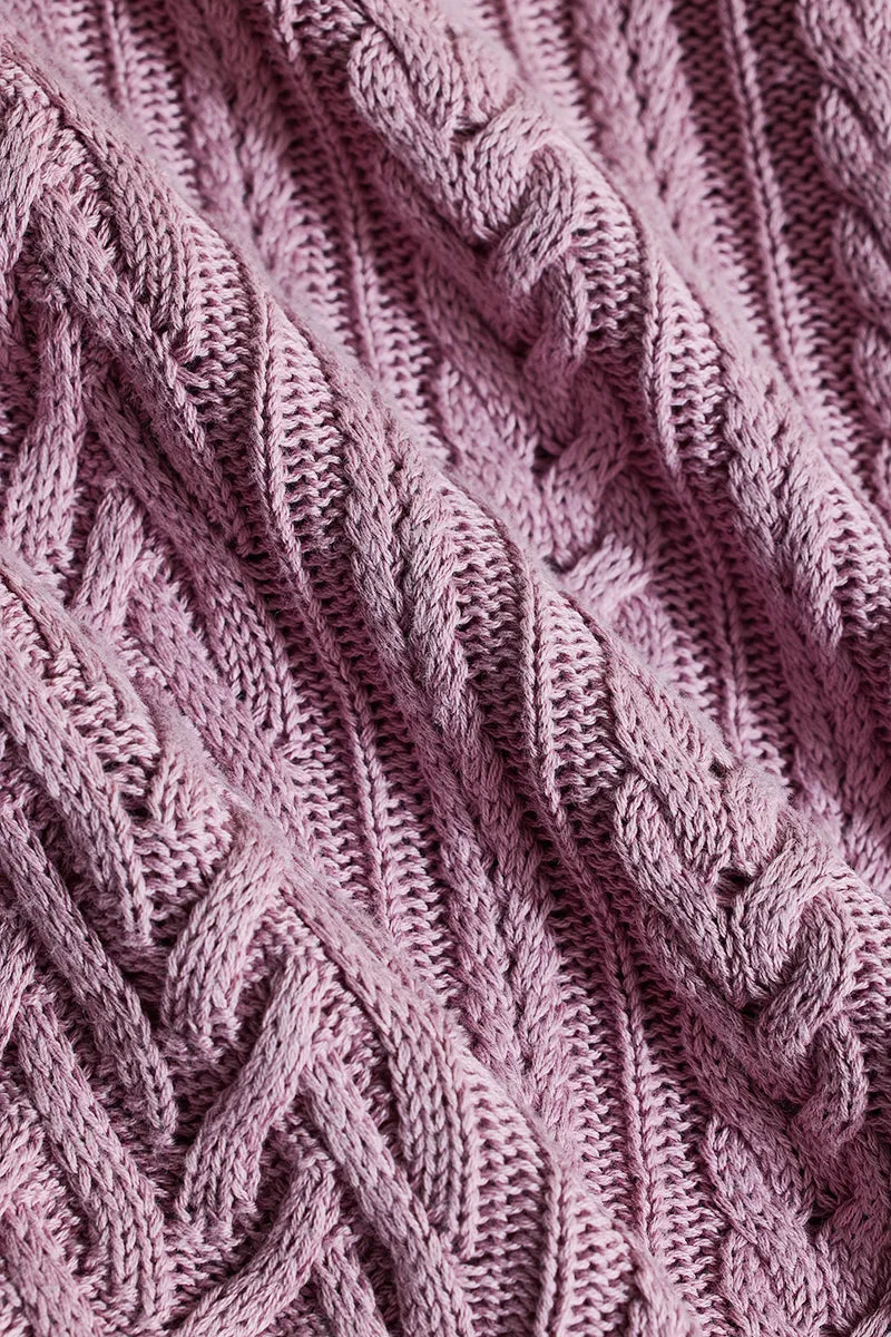 Bordeaux Mauve Cable Knitted Sweater Vest