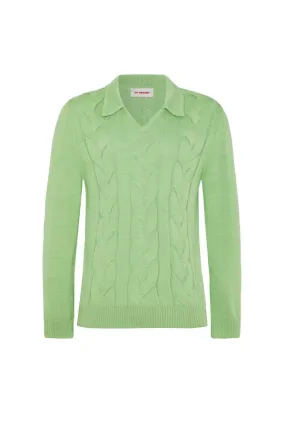 CABLES KNITTED MINT JUMPER
