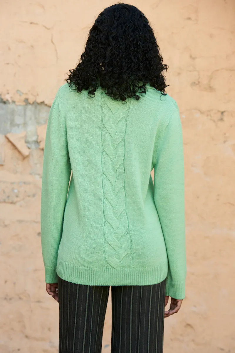 CABLES KNITTED MINT JUMPER