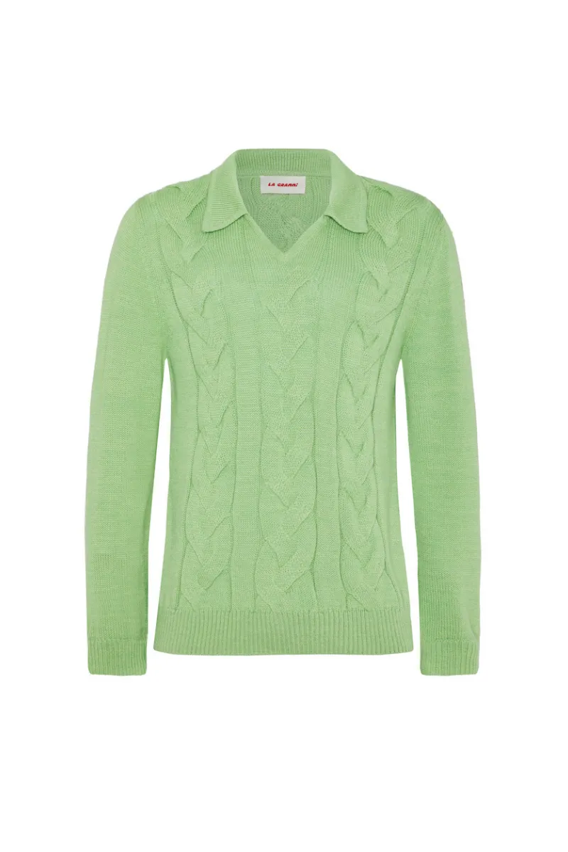 CABLES KNITTED MINT JUMPER