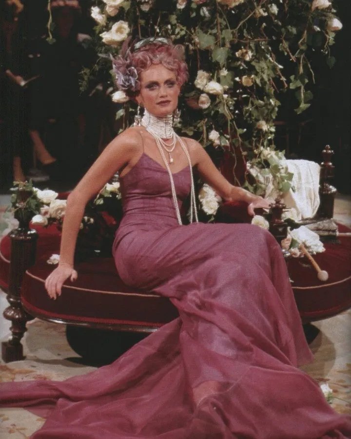 Christian Dior by John Galliano Vintage SS 1998 'In a Boudoir Mood' Spectacular Dusty Lavender Silk Damask Satin Chiffon Trained Evening Gown
