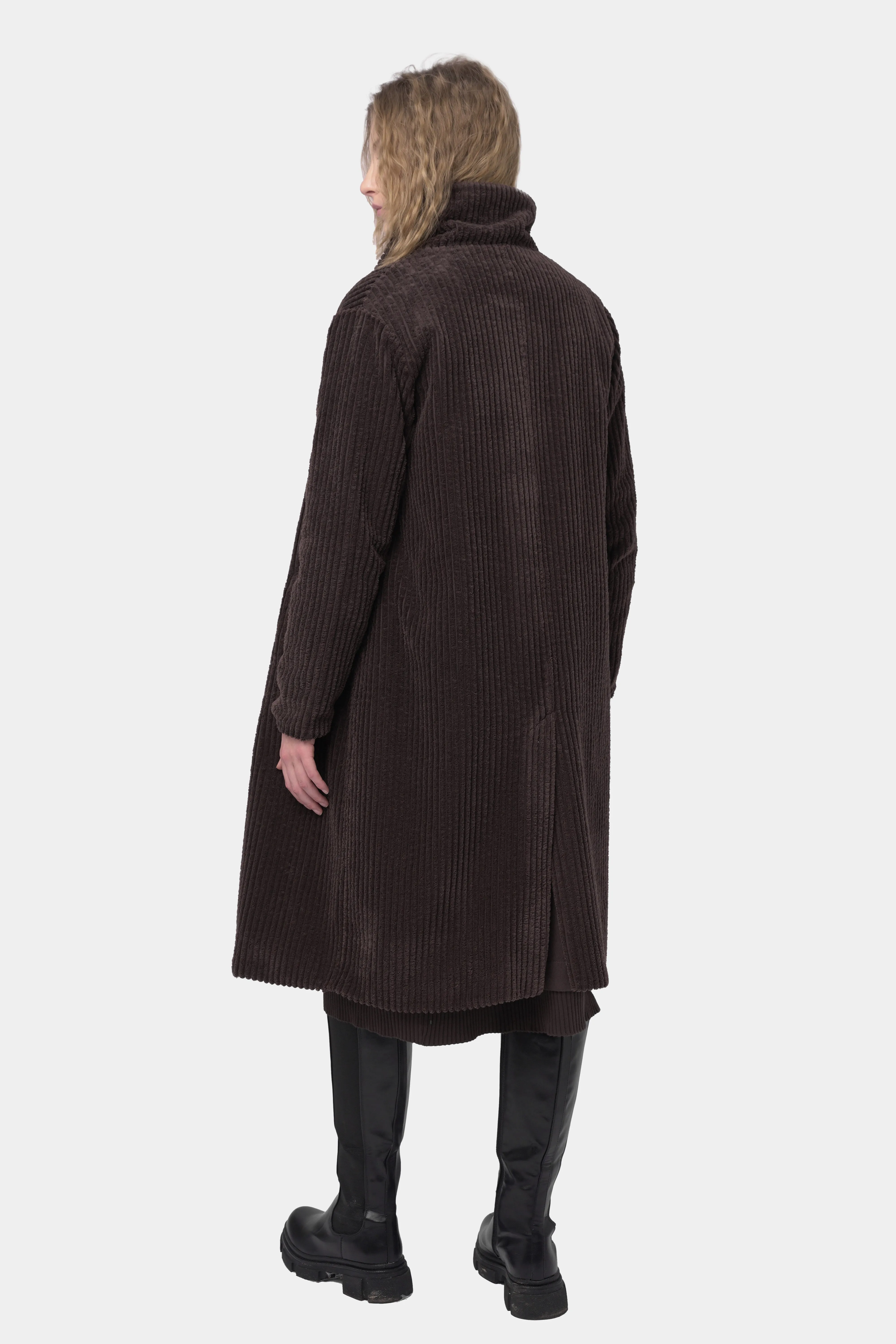 Corduroy Double-Breasted Overcoat