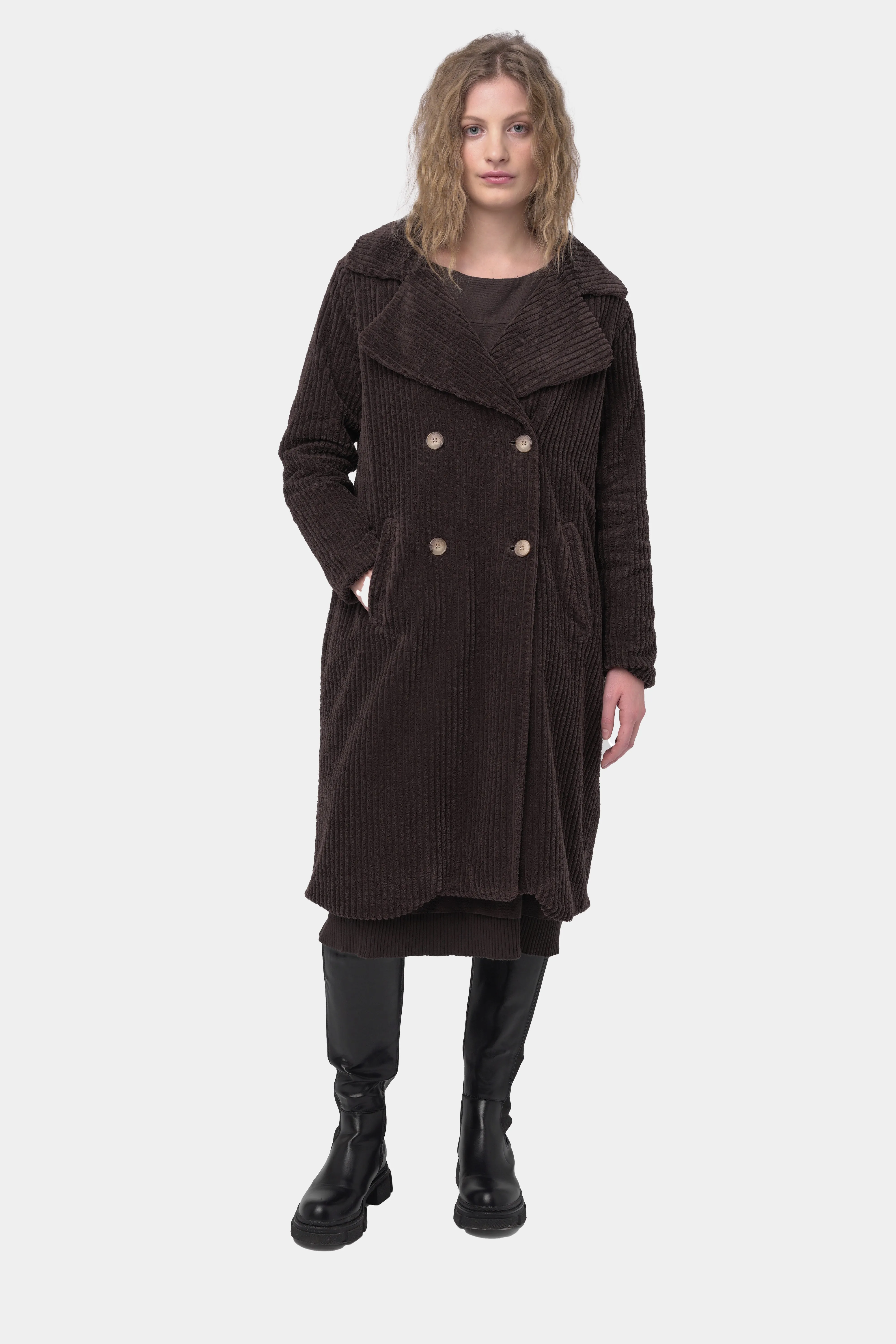 Corduroy Double-Breasted Overcoat