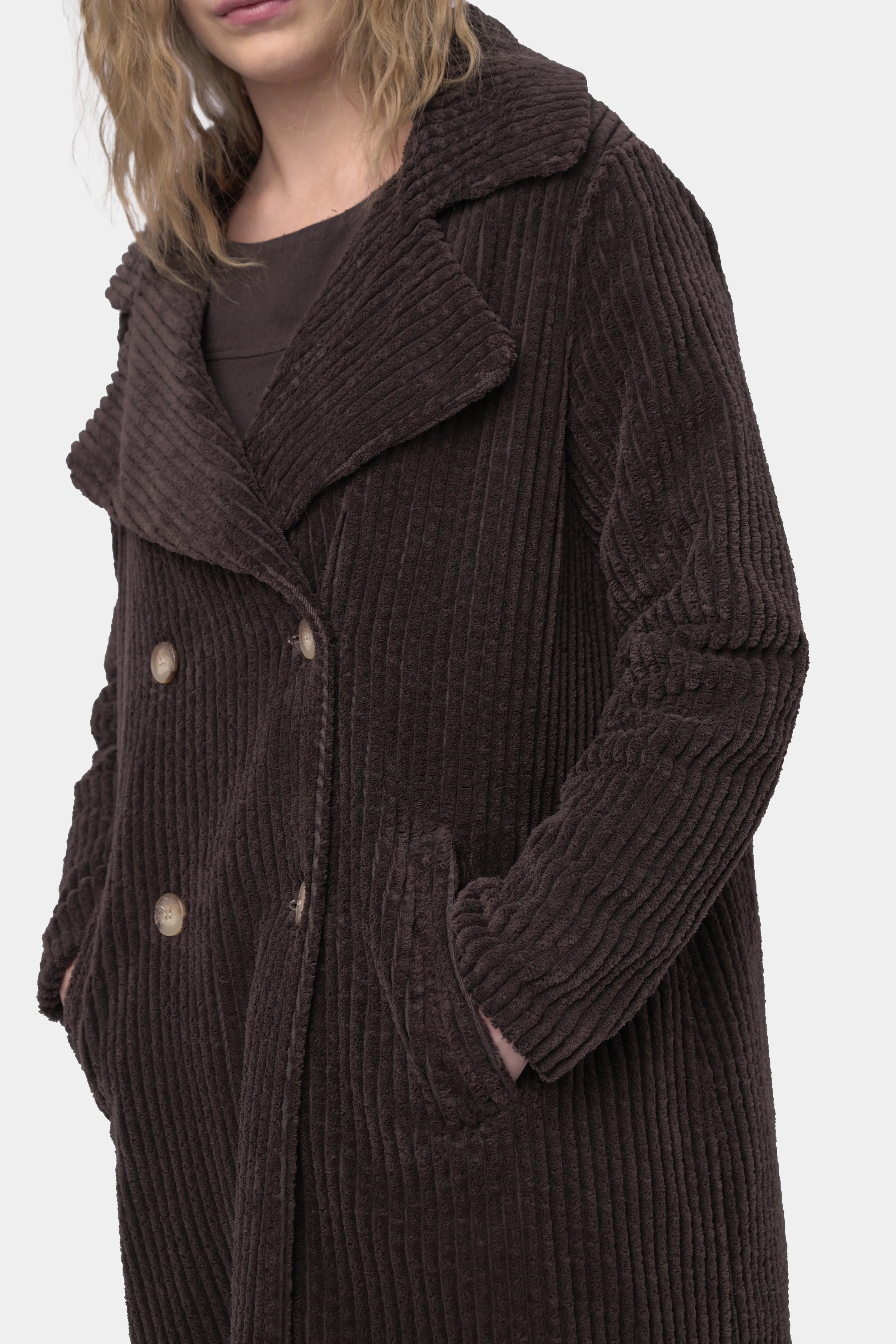 Corduroy Double-Breasted Overcoat