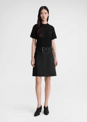 Cotton trench skirt black