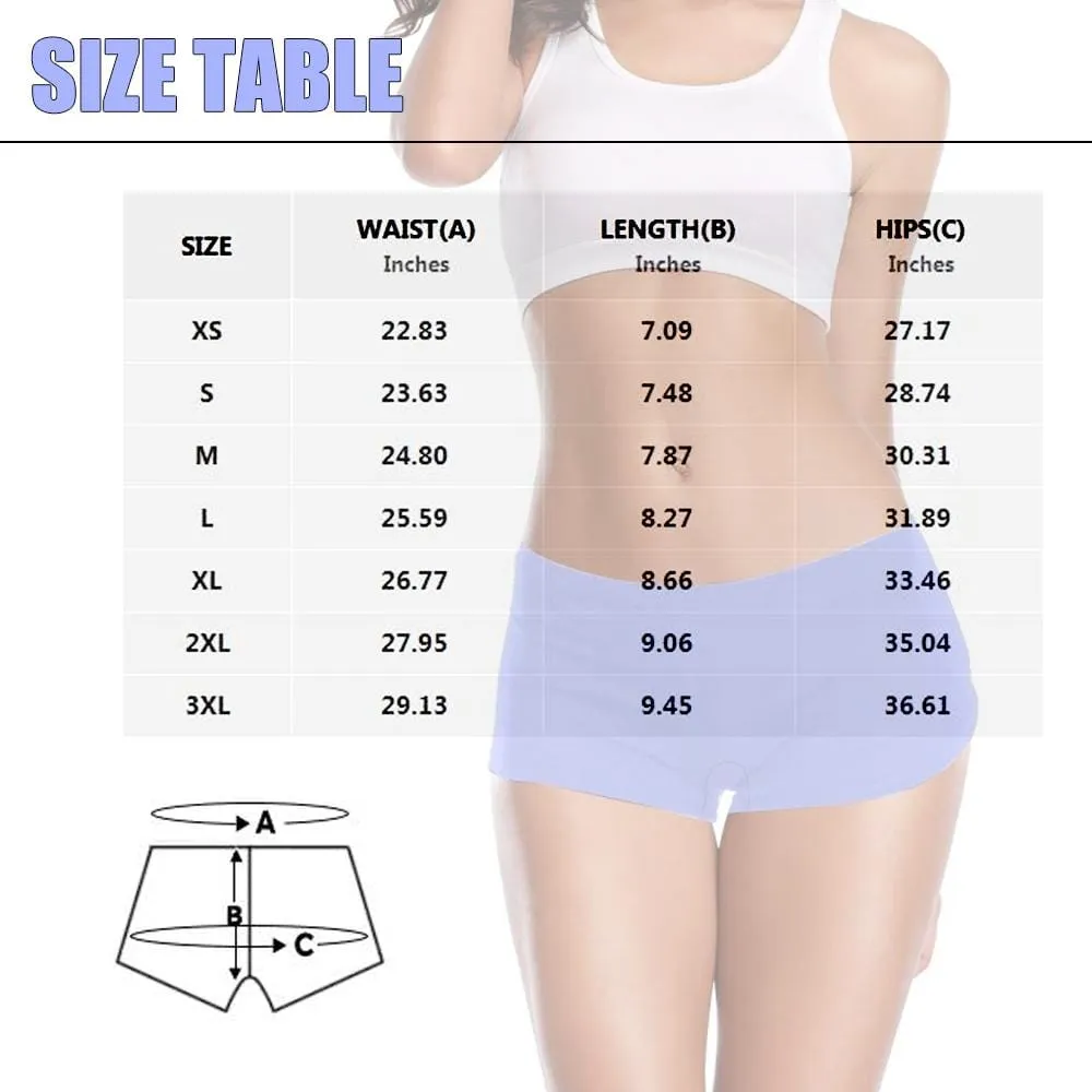 Custom Face Underwear for Ladies Personalized Pink Love Heart Women's Boyshort Panties