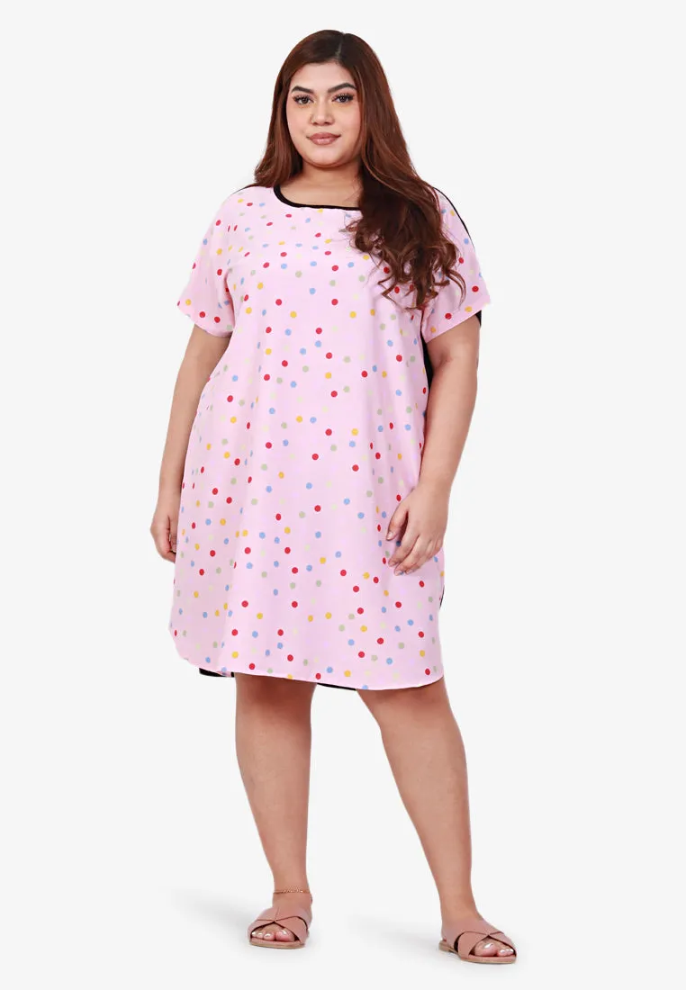 Dency Back Stretch Lounge Dress - Blue Floral