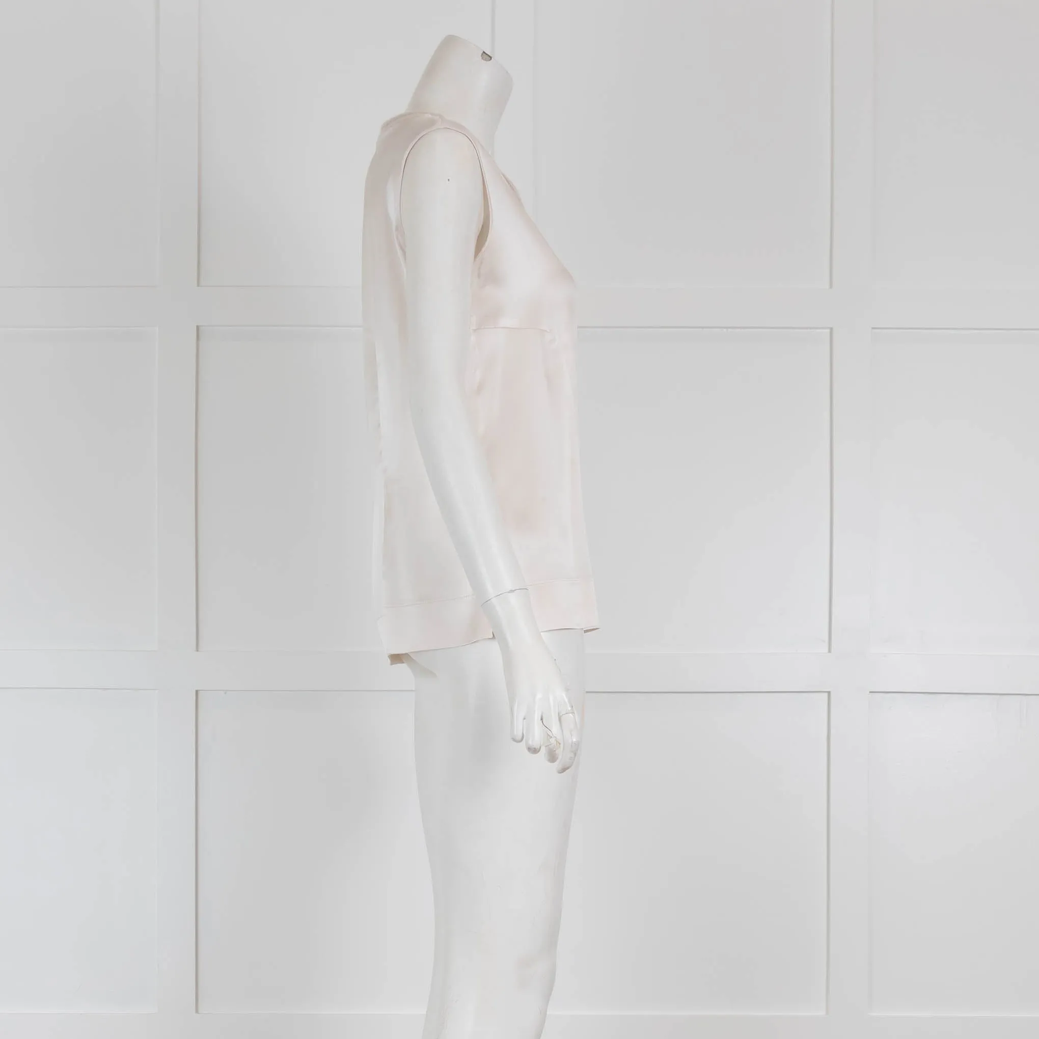 D'Exterior Silk Vest with Knit Lurex Neck