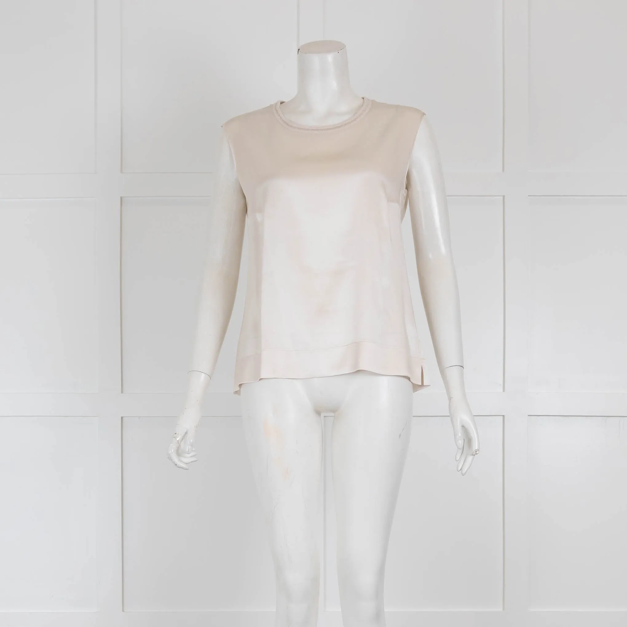 D'Exterior Silk Vest with Knit Lurex Neck