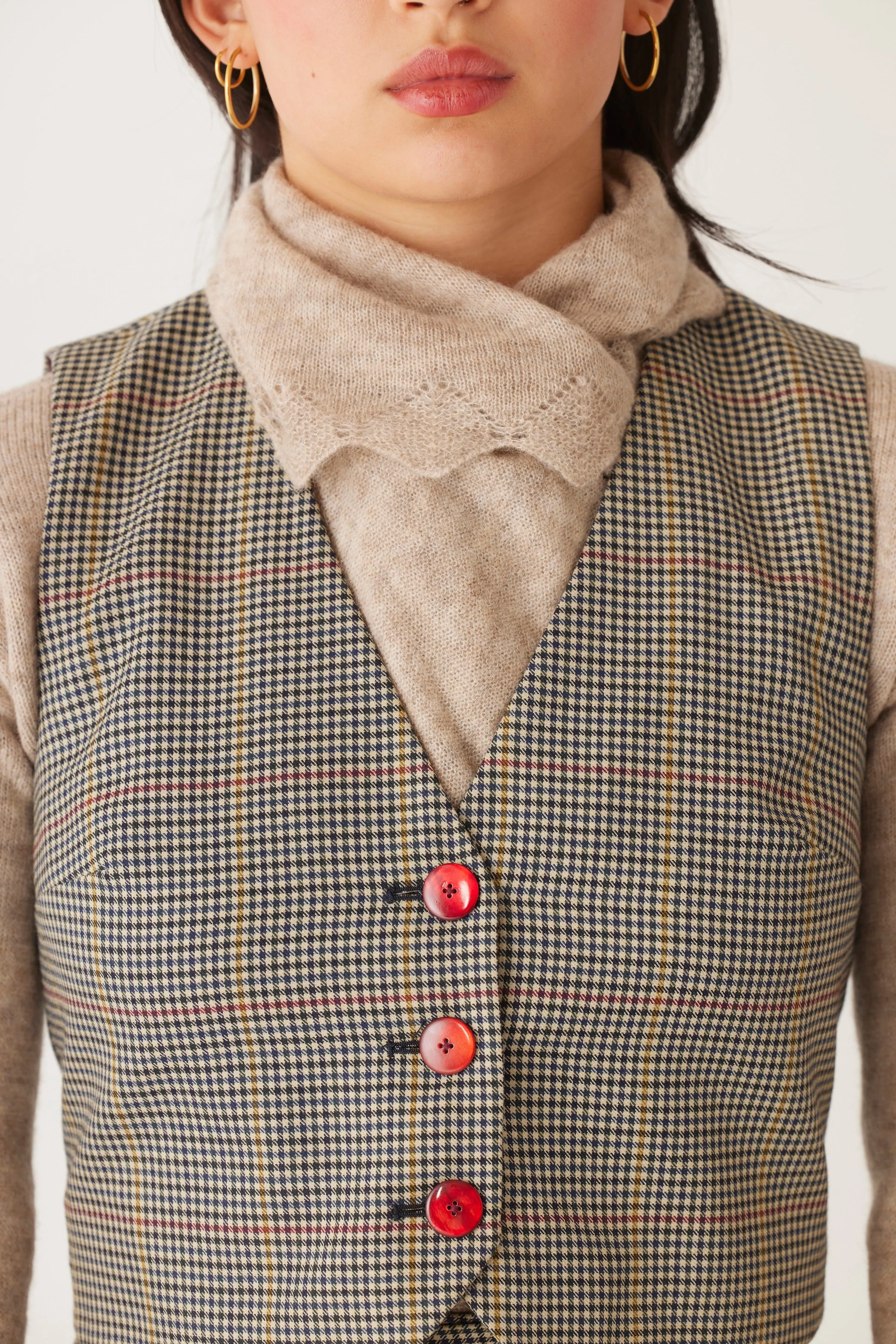 Diane Vest in Tropical Wool Plaid