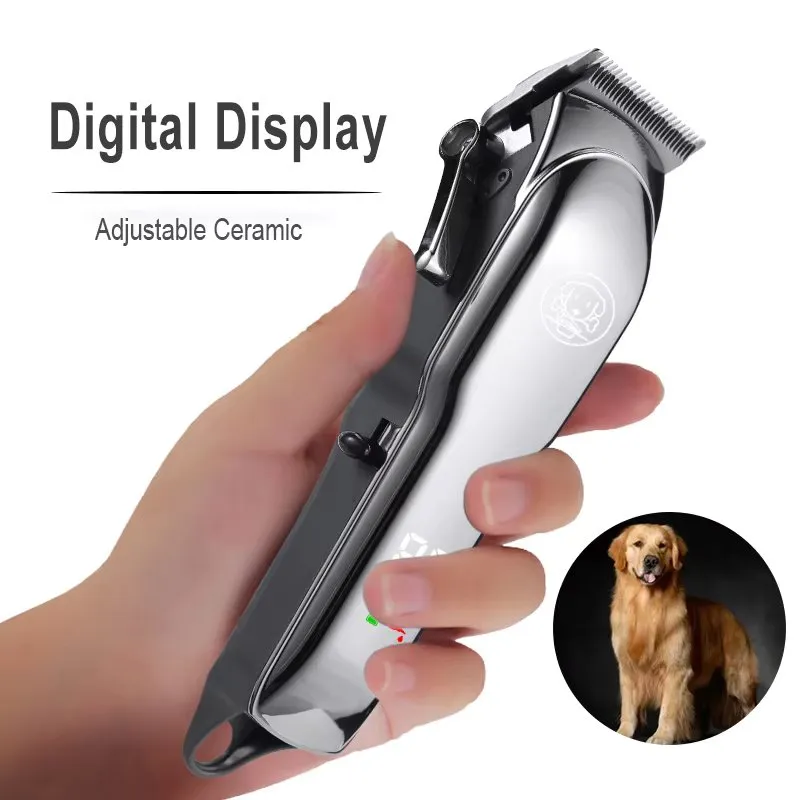Dog Grooming Clipper with Adjustable Blades and Accessories