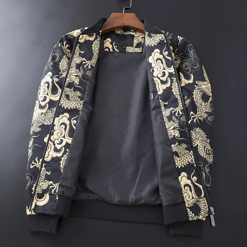 Dragon Printed Bomber Jacket