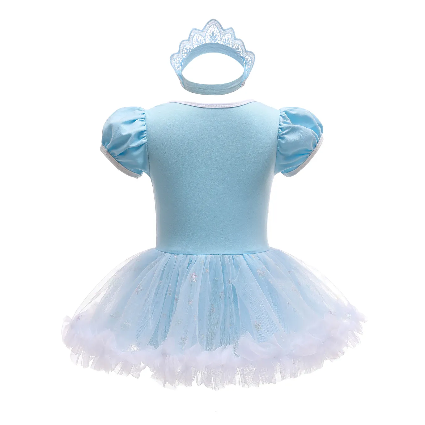 FC296 - Baby Girl Princess Romper Costumes Onesie Dress Bodysuit with Headband