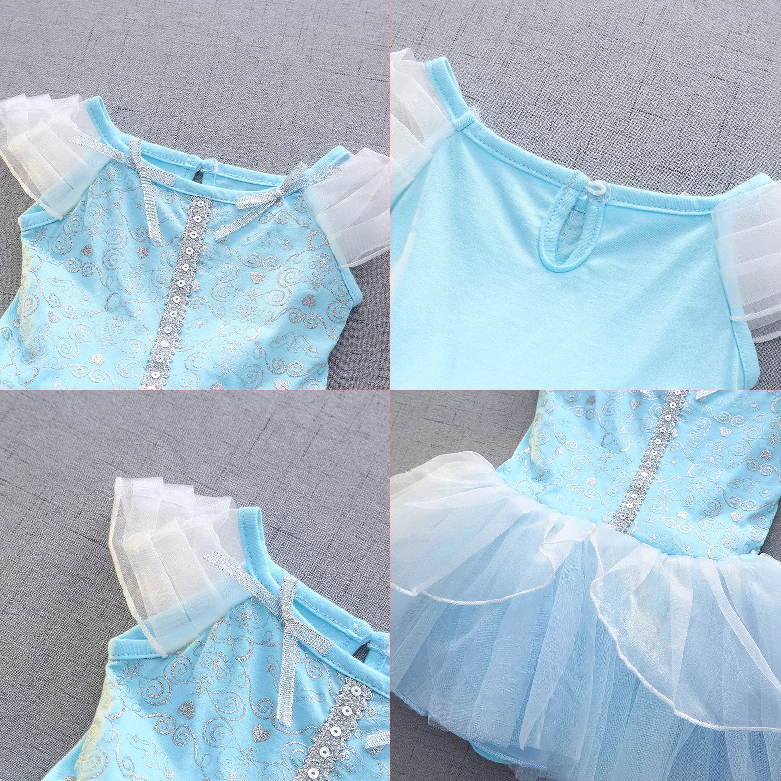 FC299 - Baby Girl Princess Romper Costumes Onesie Dress Bodysuit with Headband