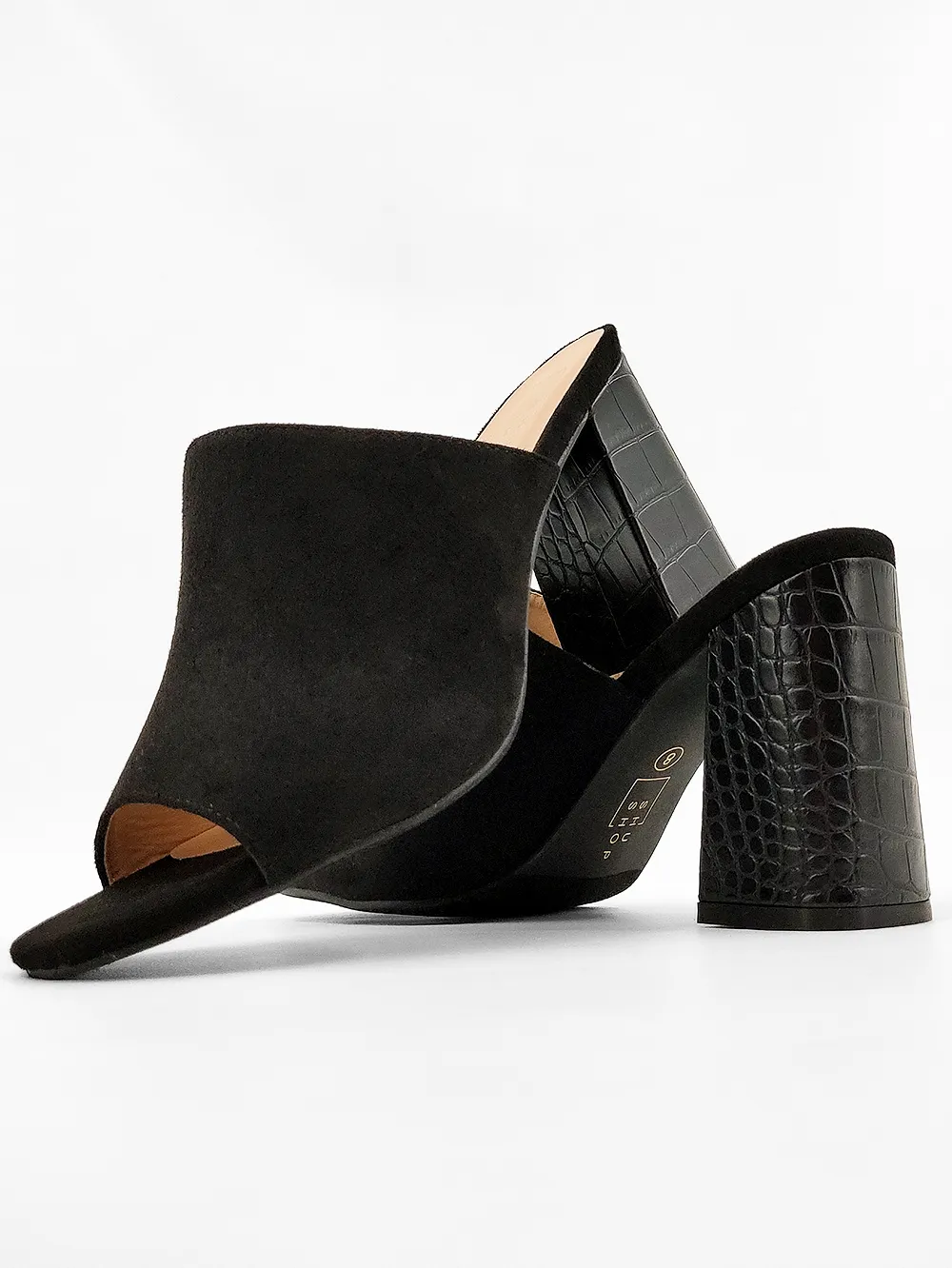 Gaia Black Suede Mule