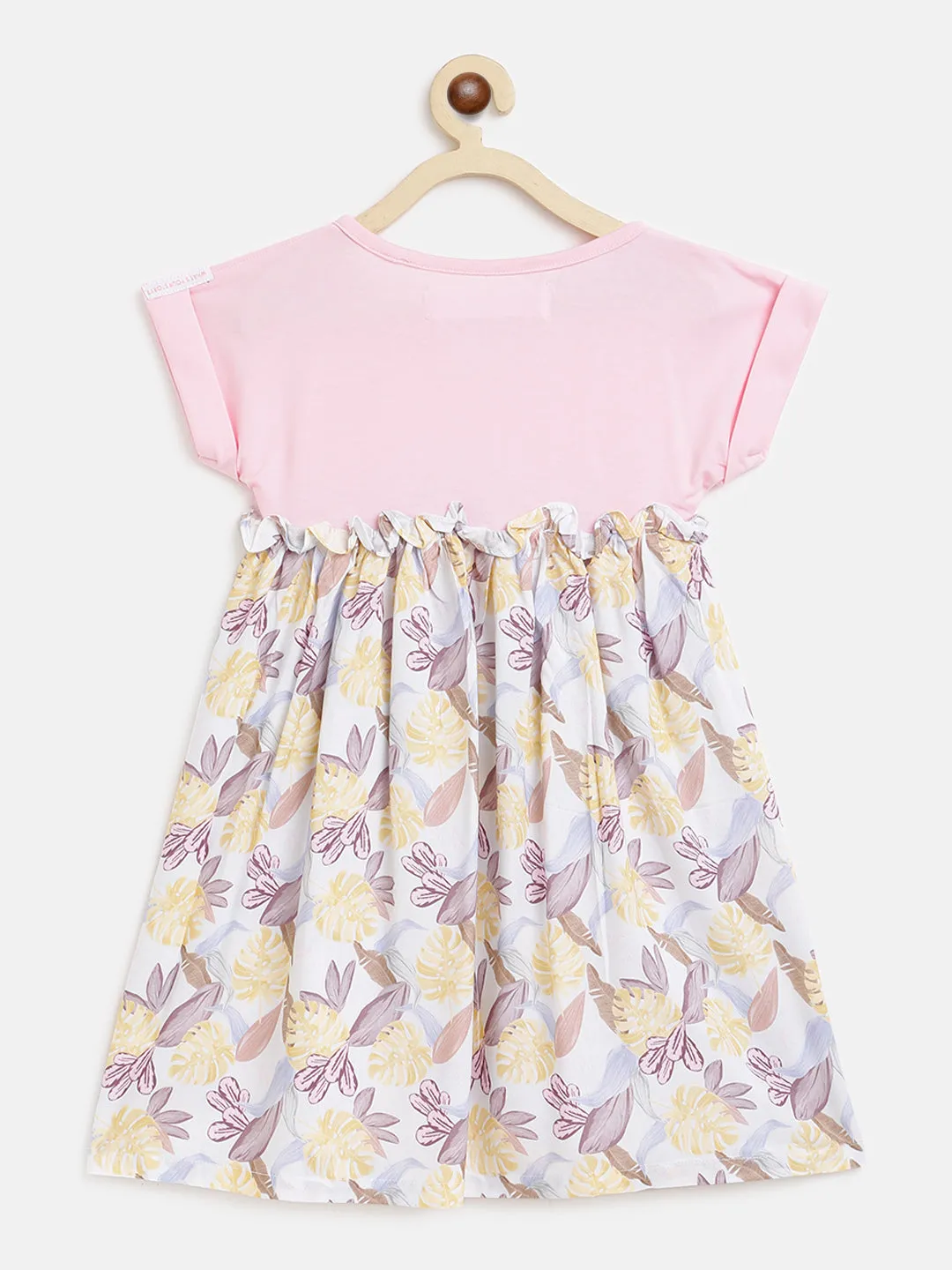 Girls Multicolored Leaf Printed Dress
