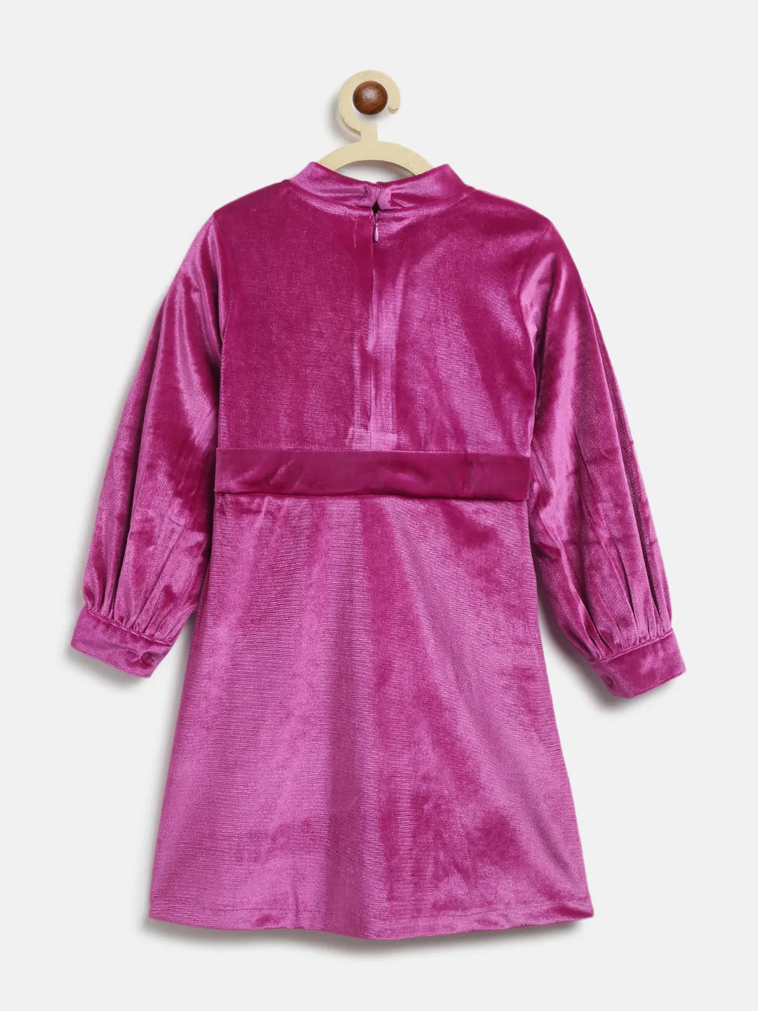Girls Pink Solid Dress