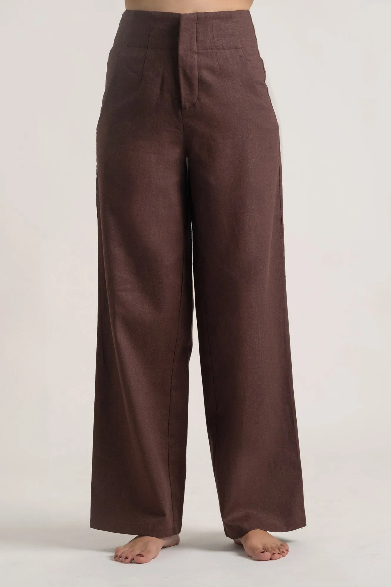 Hanne Linen Trouser Brown Espresso