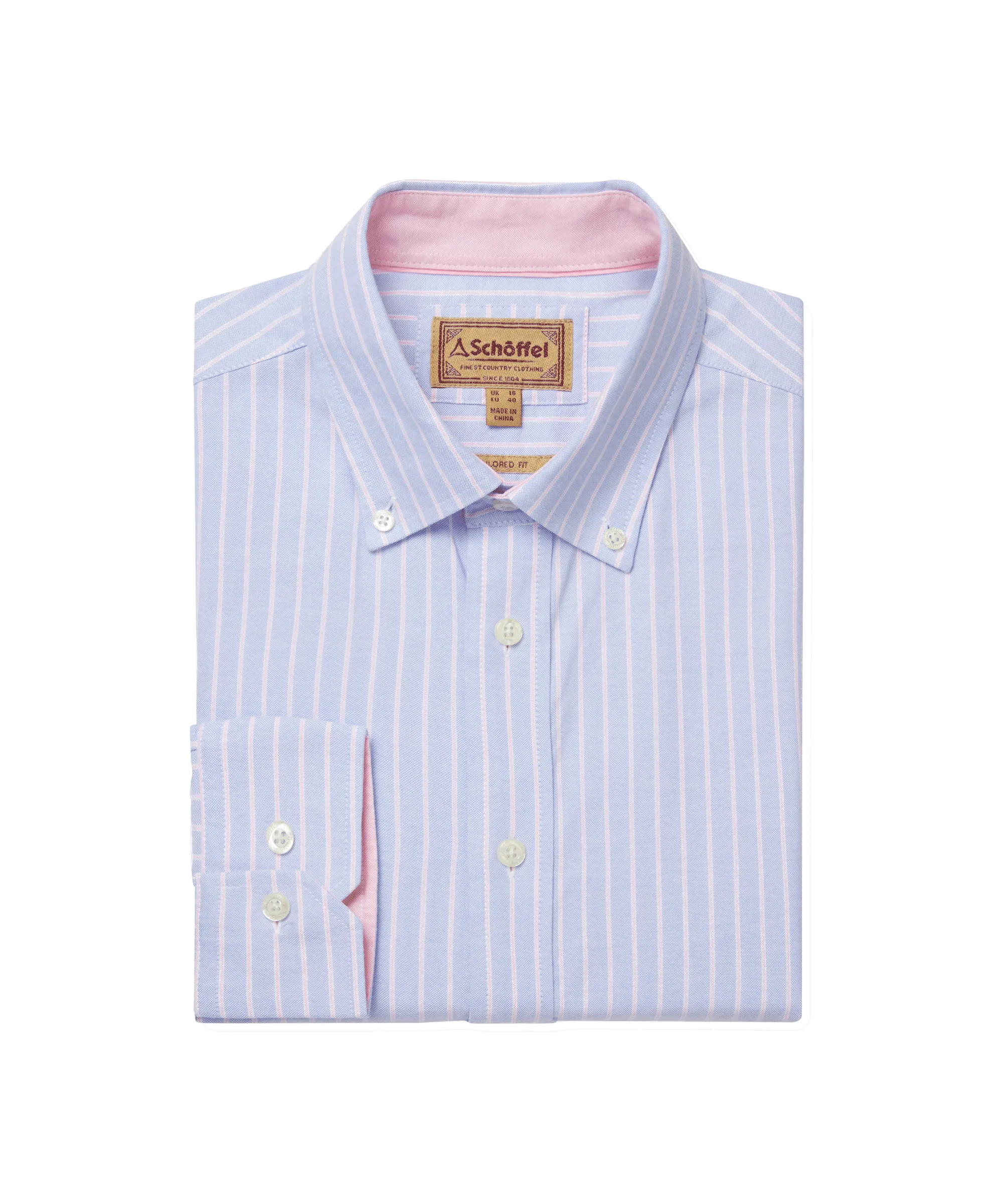Holt Soft Oxford Tailored Shirt - Blue/Pink Stripe