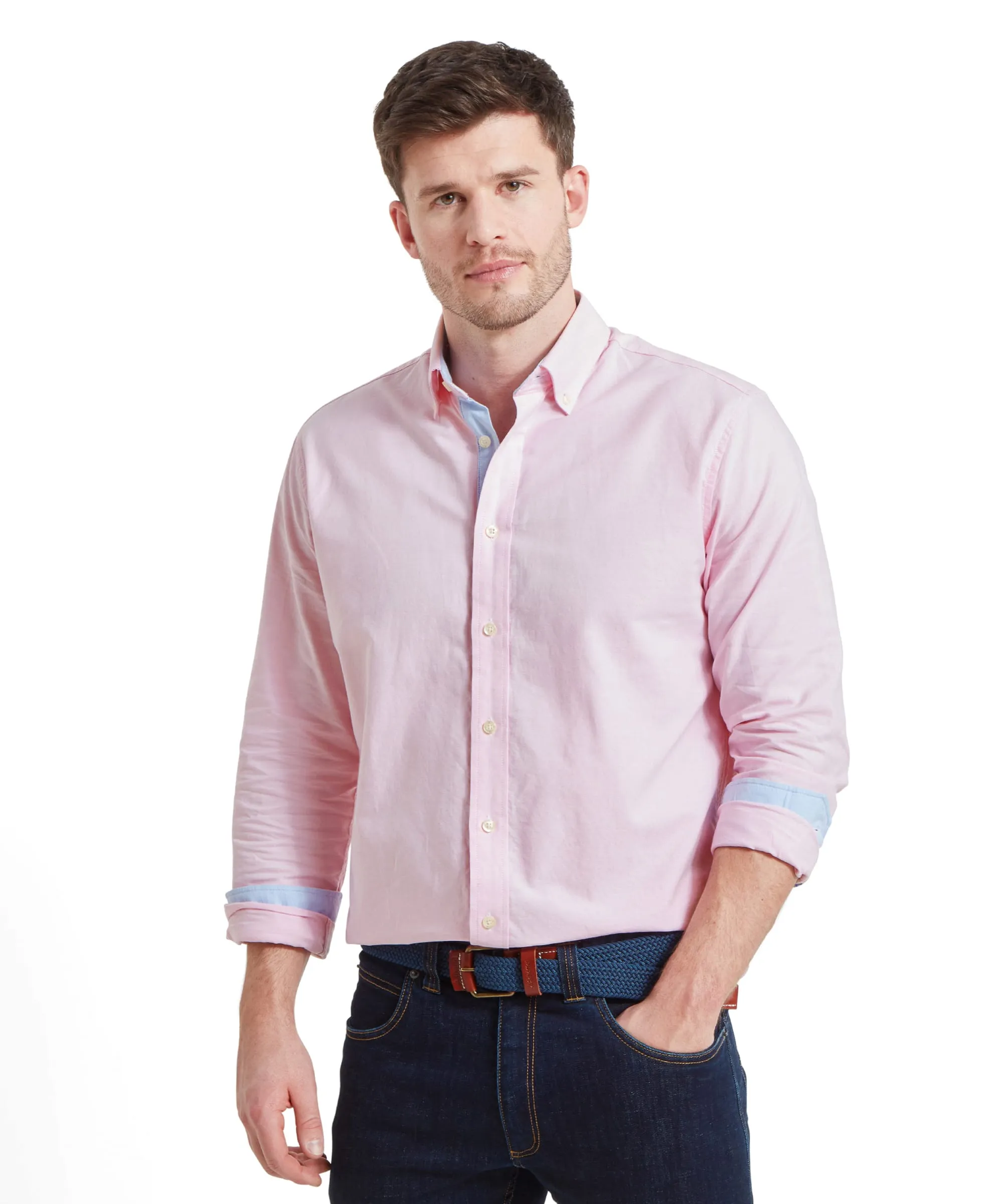 Holt Soft Oxford Tailored Shirt - Light Pink