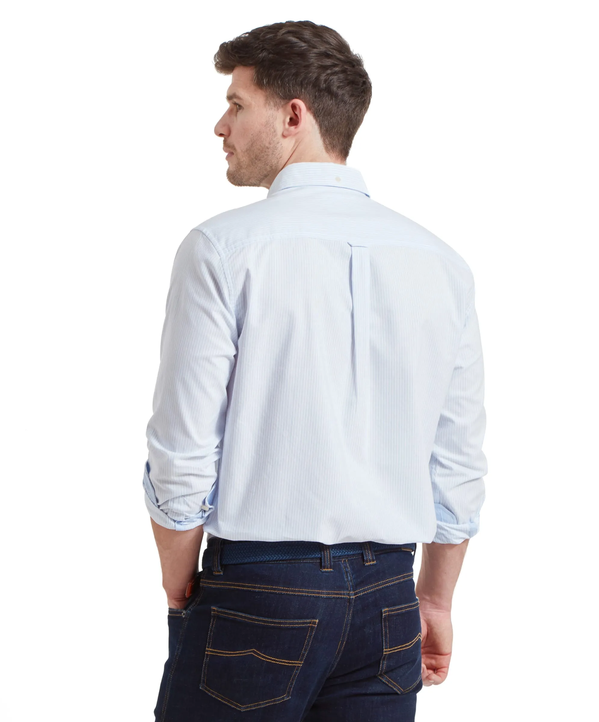 Holt Soft Oxford Tailored Shirt - Pale Blue Stripe