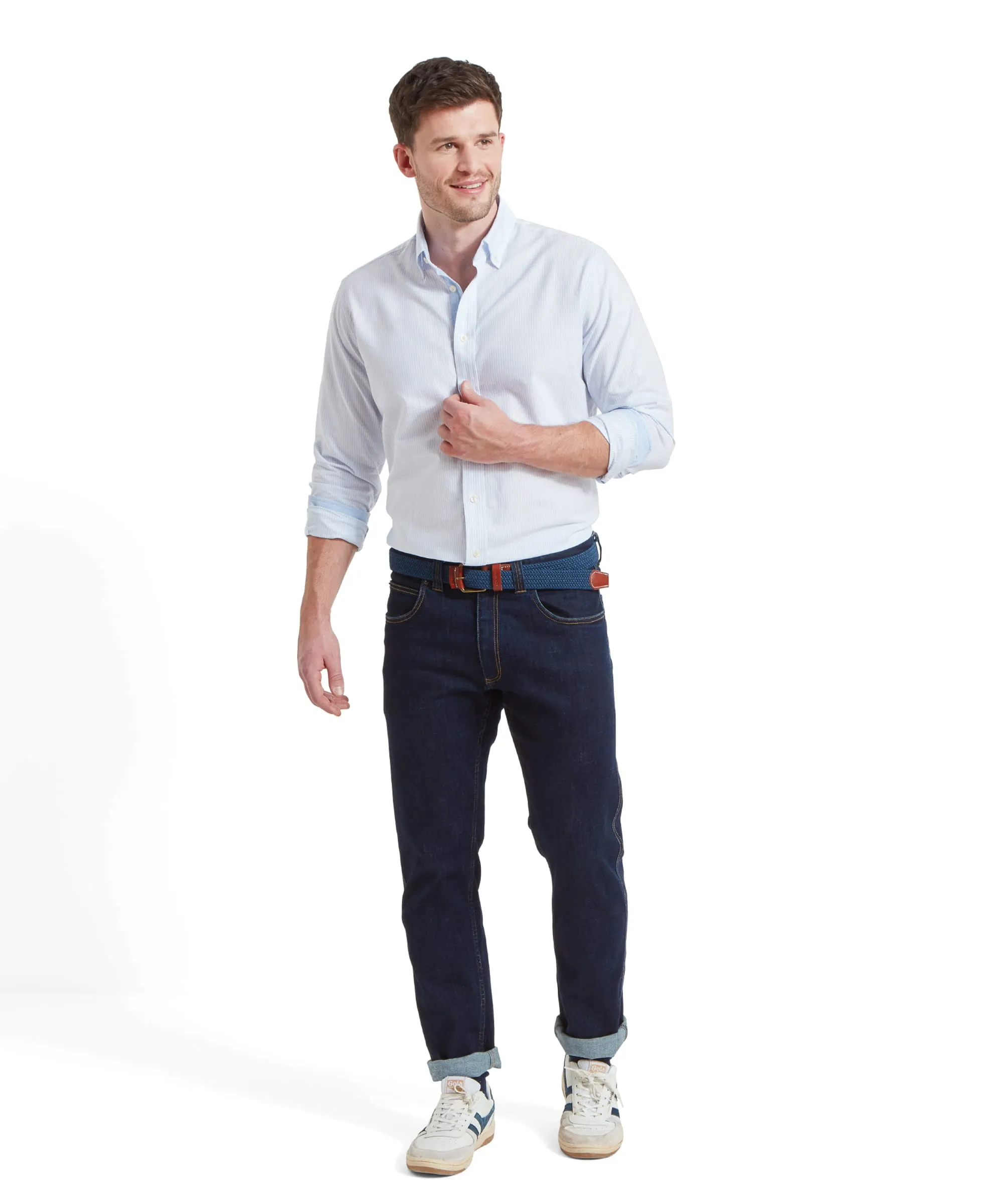 Holt Soft Oxford Tailored Shirt - Pale Blue Stripe