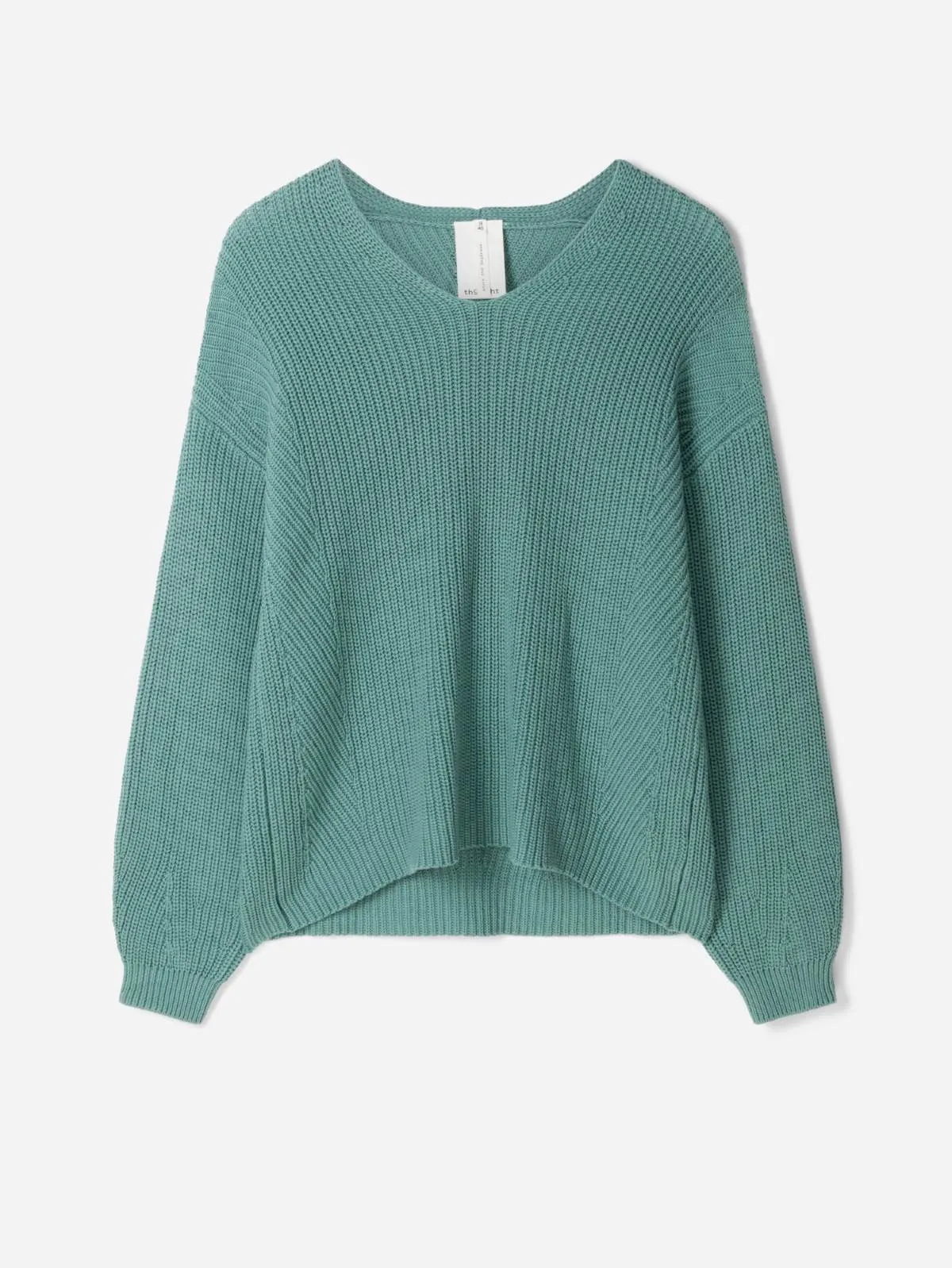 Ingrid Organic Cotton Knit Jumper - Oil Blue