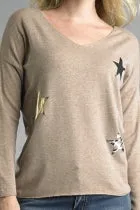 Italian Knit Top with Shiny Stars