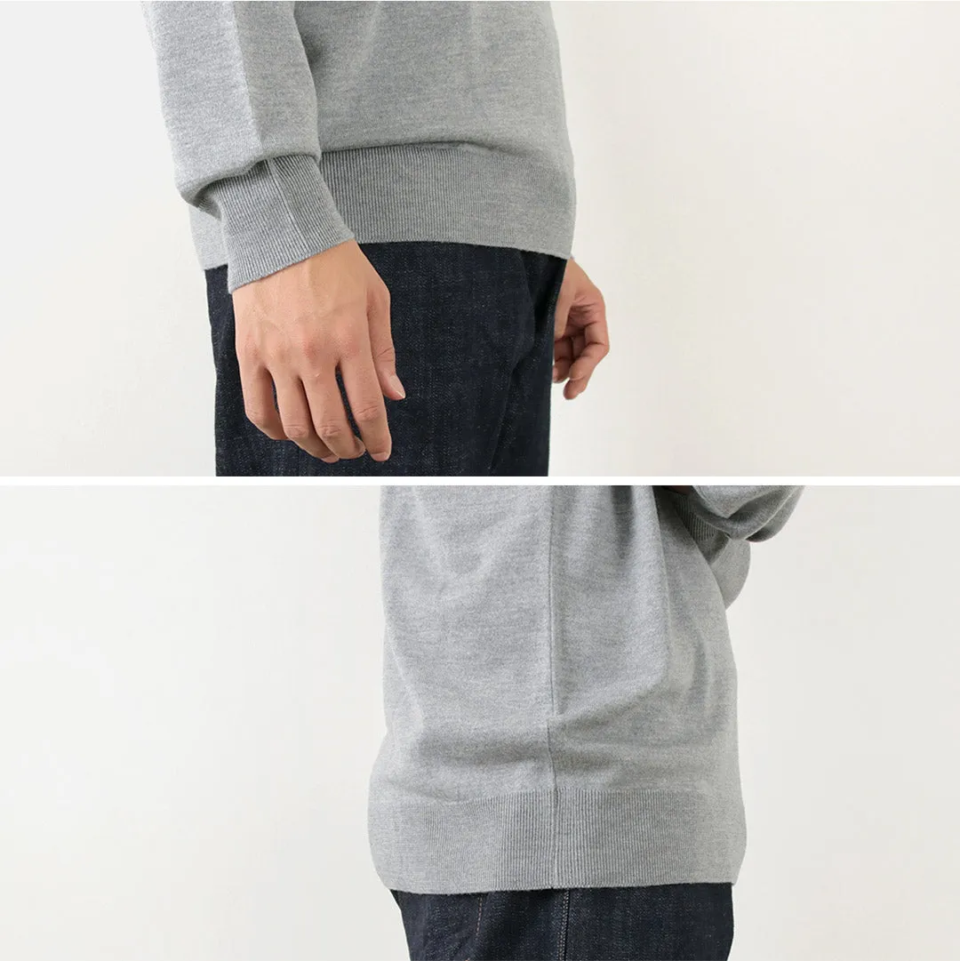JOHN SMEDLEY / Merino Wool 24 Gauge Crew Neck Knit